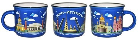 

Кружка Санкт-Петербург Достопримечательности синяя керамика, h=5,5см d=7,5см, 0.09л. без кор. M085-SPB/BL