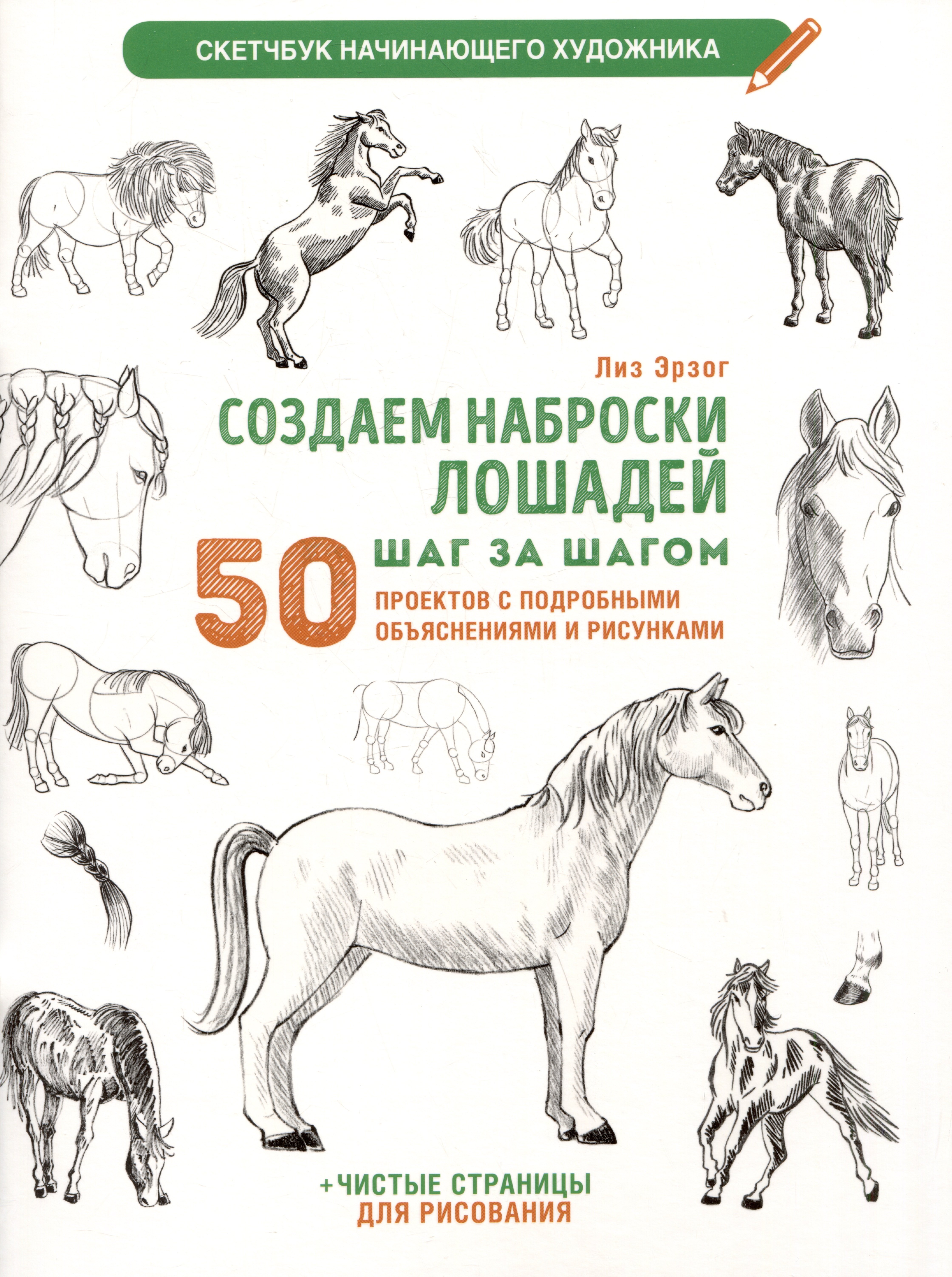 

Создаем наброски лошадей шаг за шагом. 50 проектов с подробными объяснениями и рисунками (белая обложка)