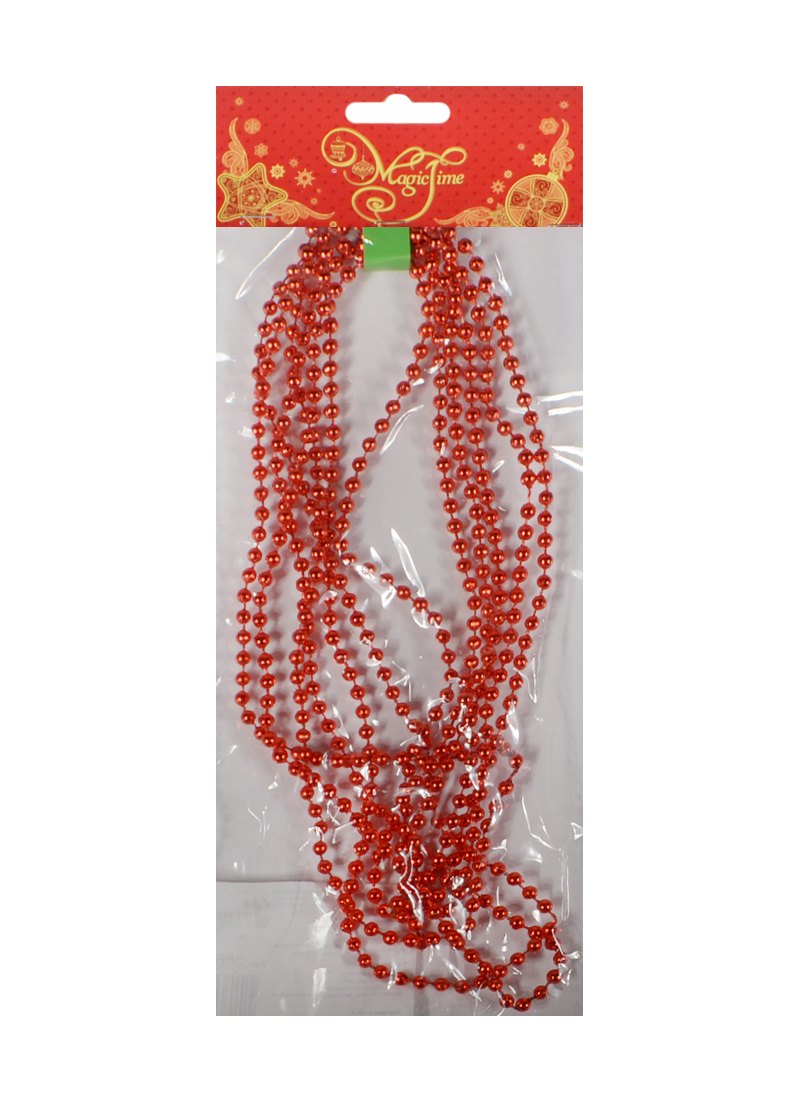 

Новогодняя гирлянда Бусы (270см) красные