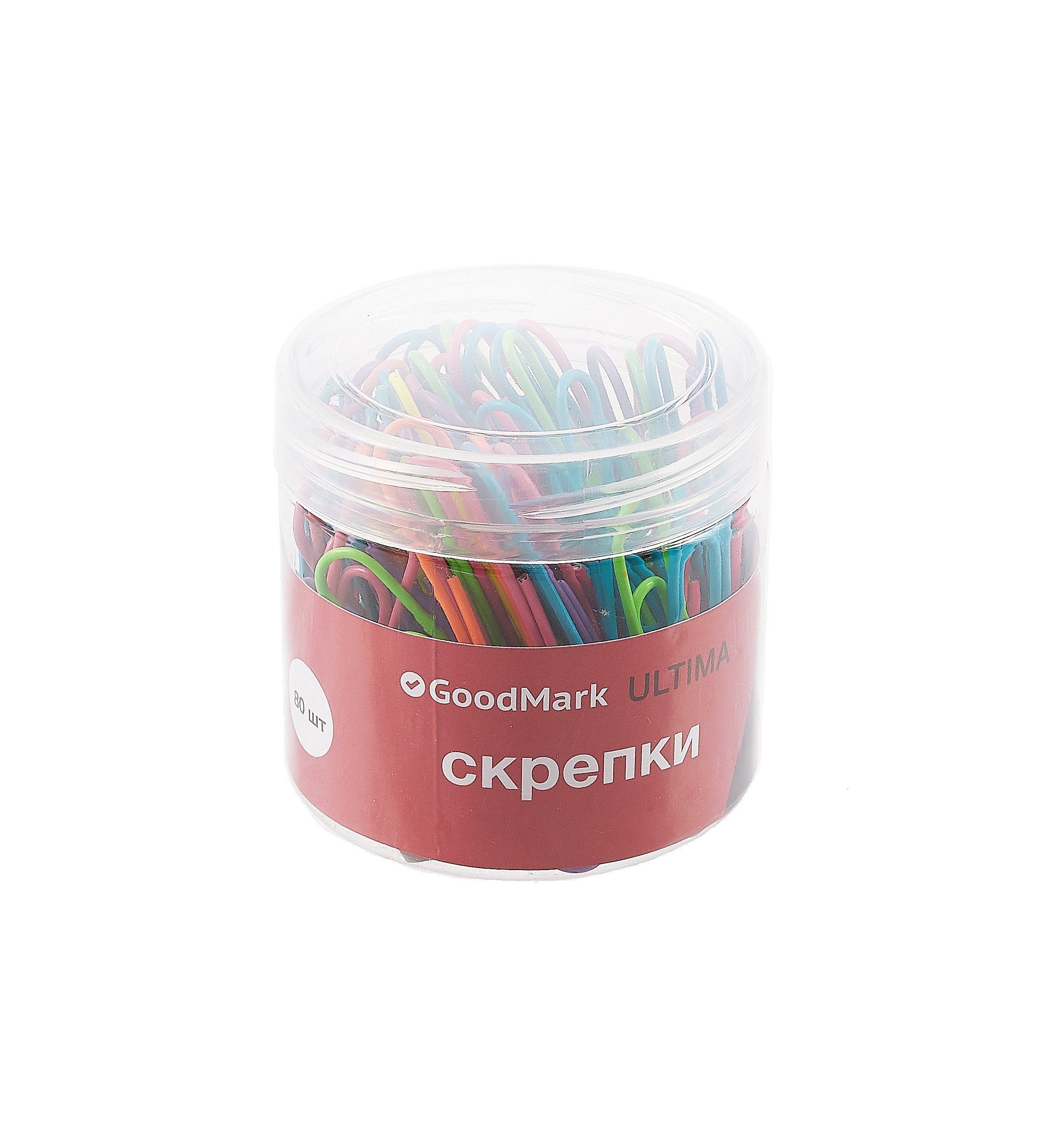 

Скрепки 50мм 80шт"Неон", винил, пл/уп, GoodMark