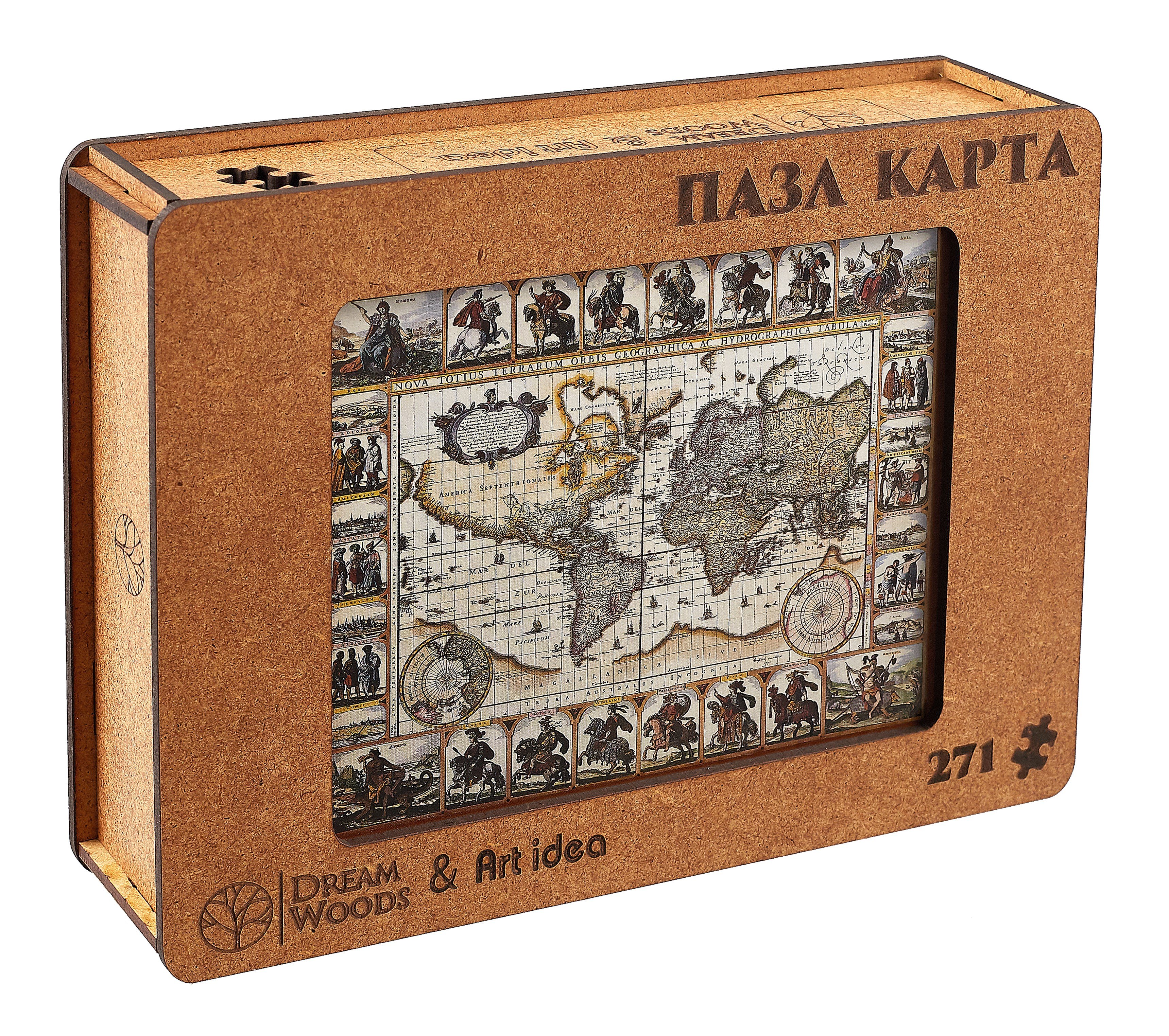 

Пазл "Фигурный Историческая карта мира", 271 деталь