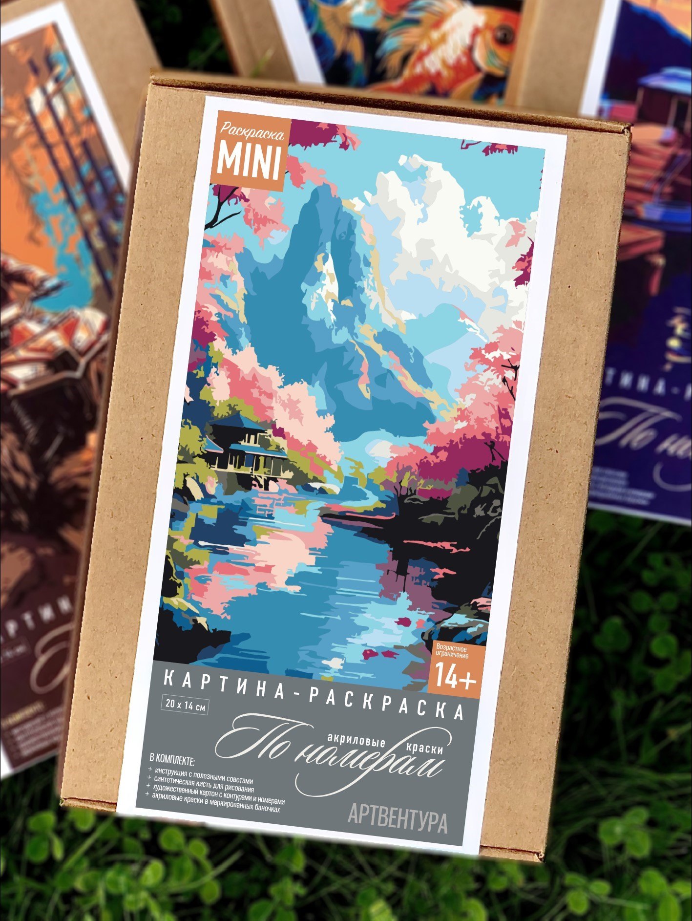 

Картина-раскраска по номерам. Горная речка и цветущая сакура