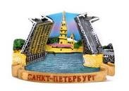 

Сувенир, АКМ, Магнит, "Мосты", 6,5х4,5 см, барельеф