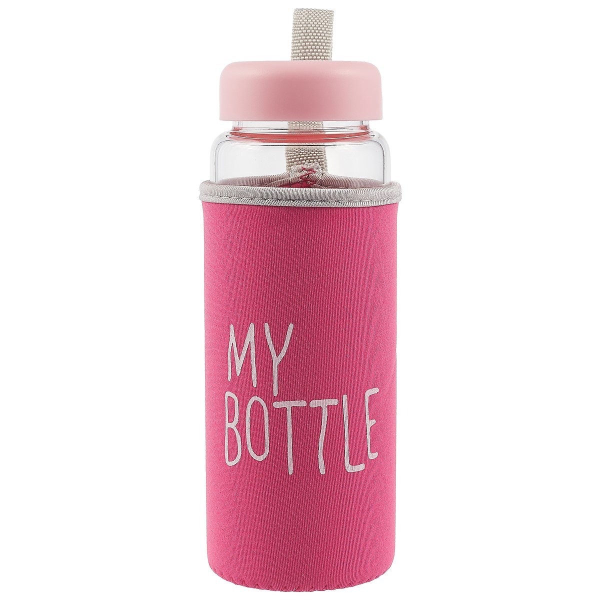 

Бутылка в чехле My bottle/Май ботл розовая (стекло) (500мл)