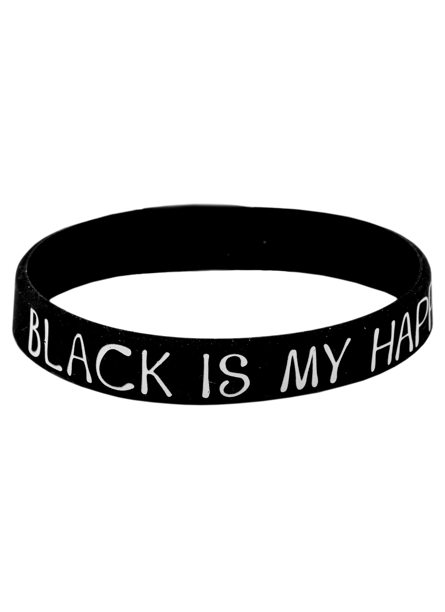 

Браслет Black is my happy color (черный) (силикон) (20,2 см)