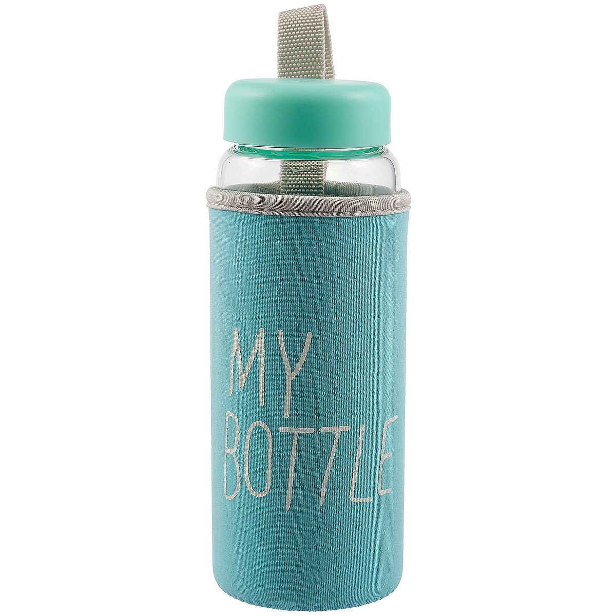 

Бутылка в чехле My bottle/Май ботл голубая (стекло) (500мл)