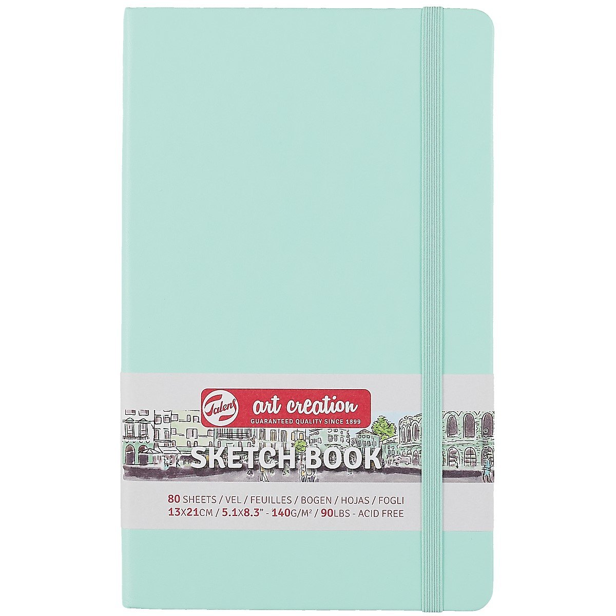 

Скетчбук 13*21 80л "Art Creation" мятный, нелинованн. 140г/м2, слоновая кость, тв.обл., Royal Talens