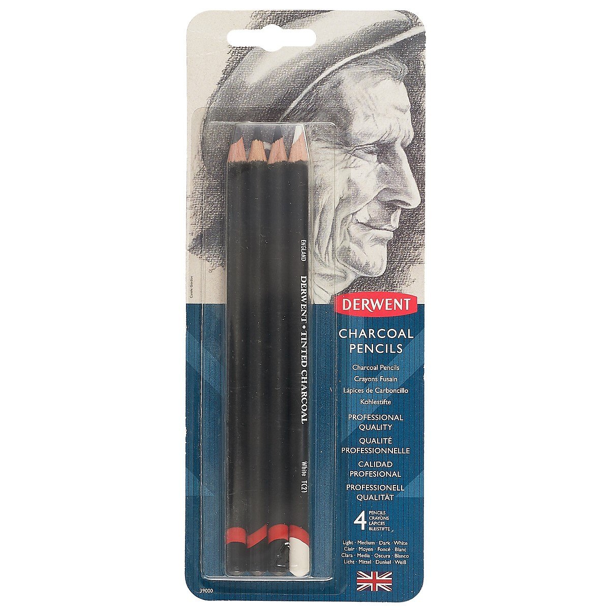 

Карандаши угольные, Derwent, 4 штуки