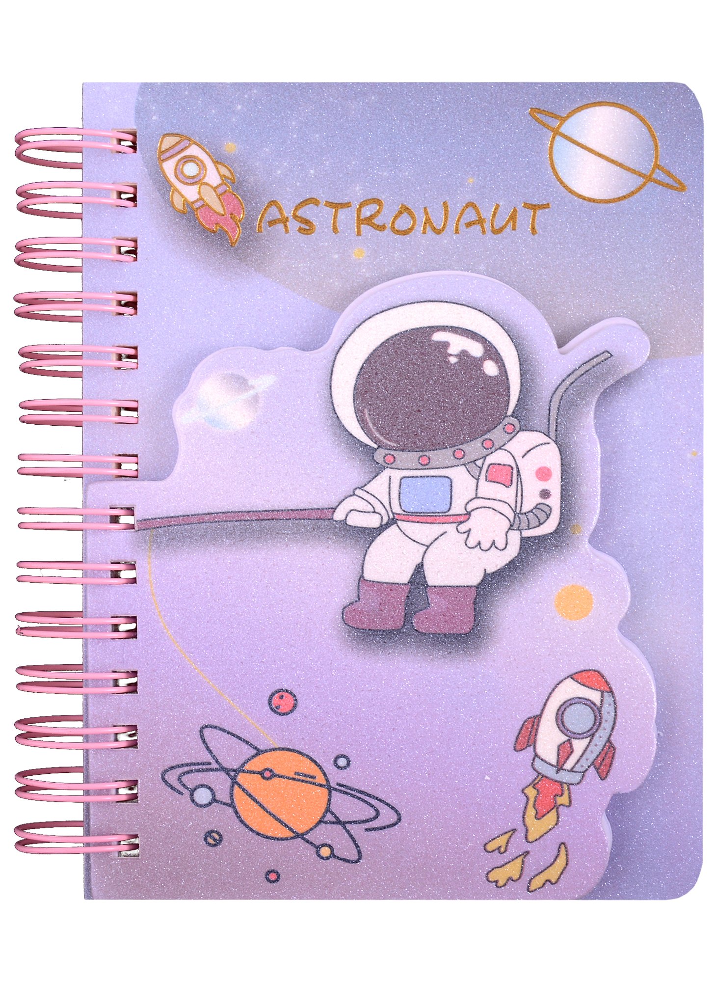 

Записная книжка 90*130 90л "Astronaut" карт.обл., фигурн.вырубка, спираль, инд.уп., ассорти