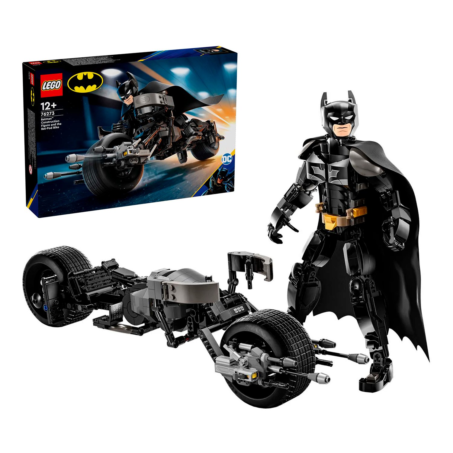 76273 Конструктор детский LEGO DC Фигурка Бэтмена и бэтцикл 713 деталей возраст 12 11590₽