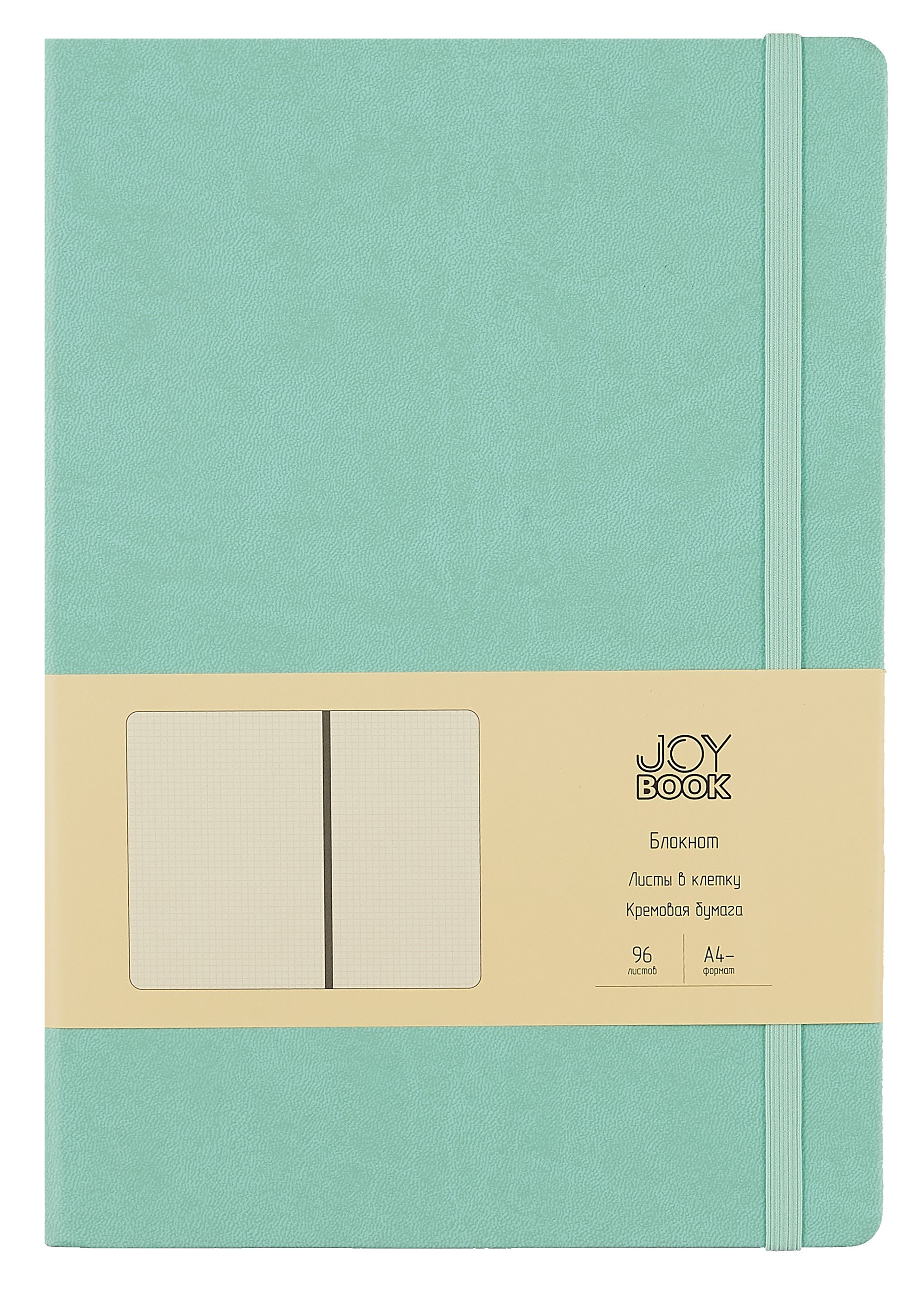 

Книга для записей А4- 96л кл. "Joy Book. Ментоловый" иск.кожа, тв.переплет, ляссе, резинка, инд.уп.