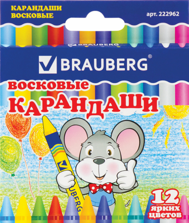

Мелки восковые 12цв BRAUBERG
