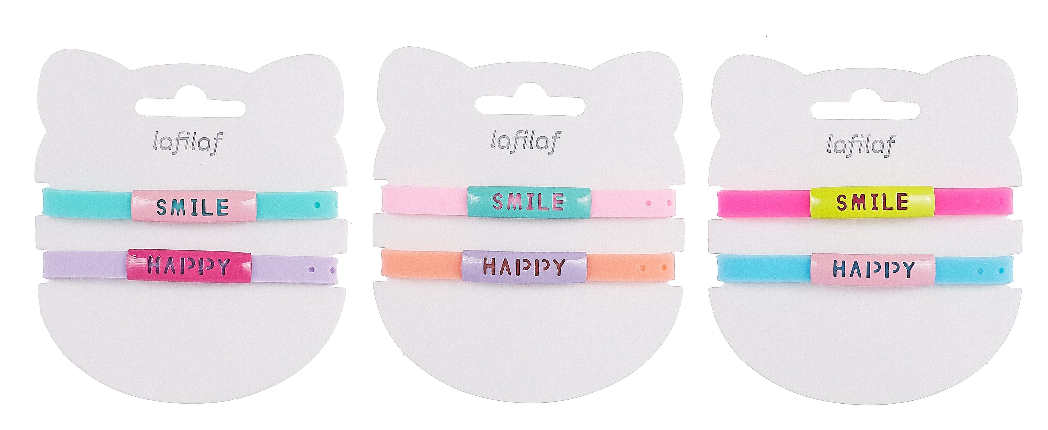 

Набор парных браслетов Smile, Happy (силикон) (12-04407-B77), Lafilaf