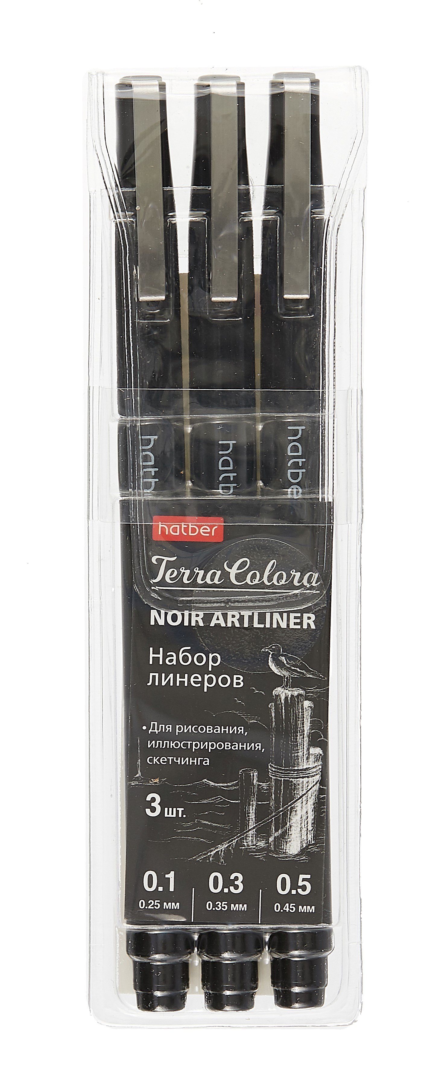 

Линеры Hatber "Terra Colora" черные, 3 штуки