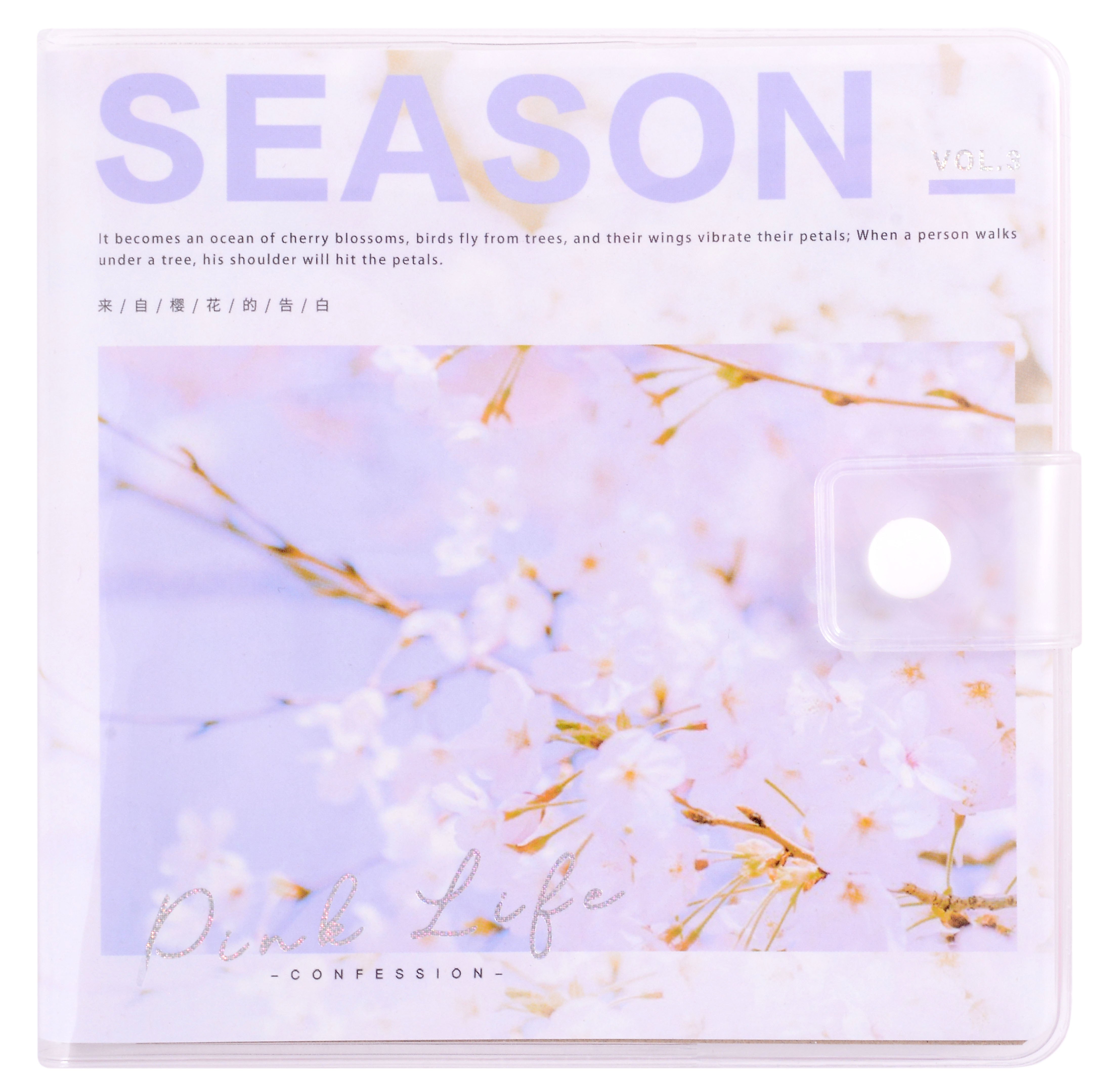

Записная книжка 12,5*12,5 96л "Season" ПВХ-обл., цв. внутр. блок, кнопка