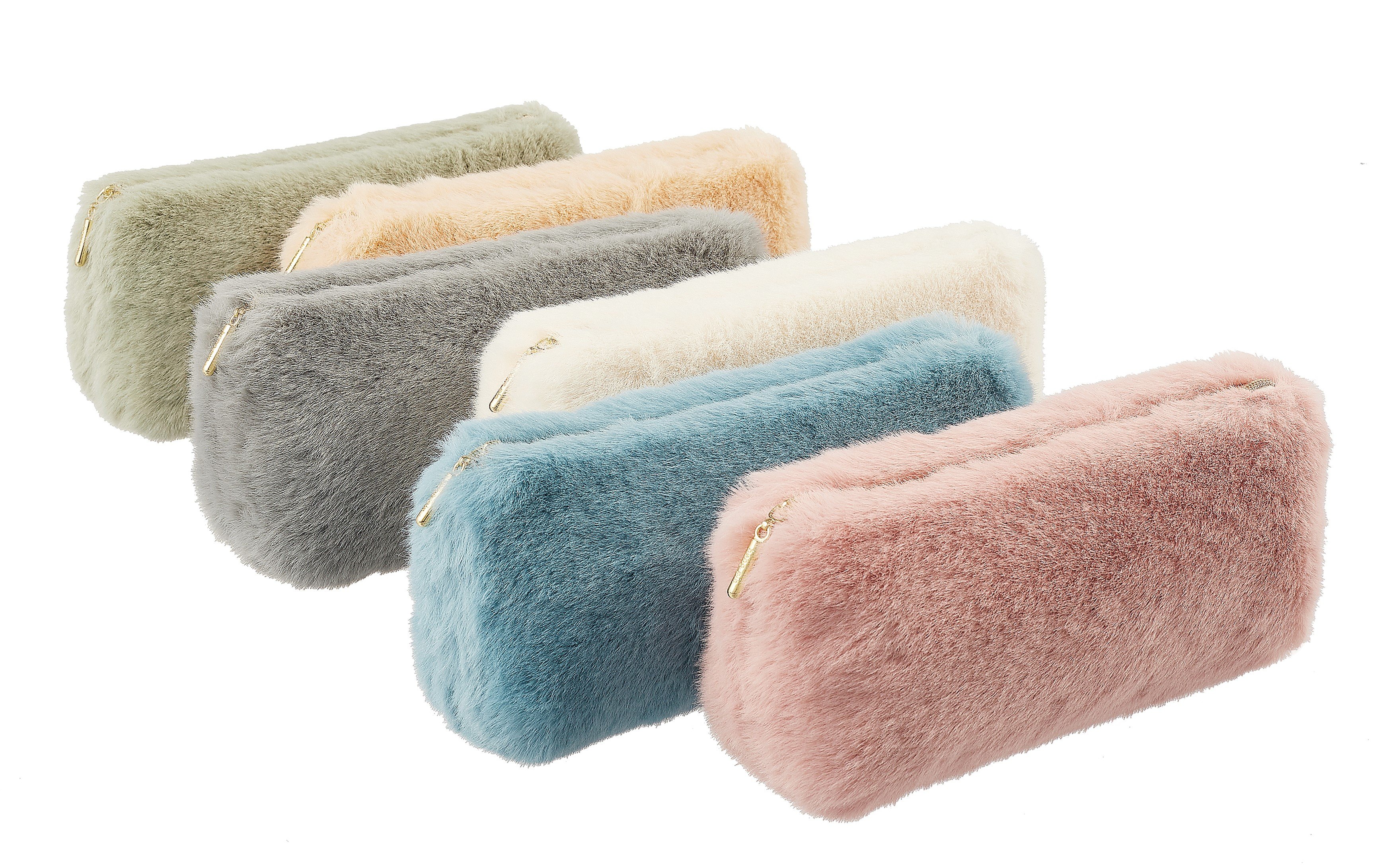 

Пенал-косметичка иск.мех, треуг., ассорти, Yoi