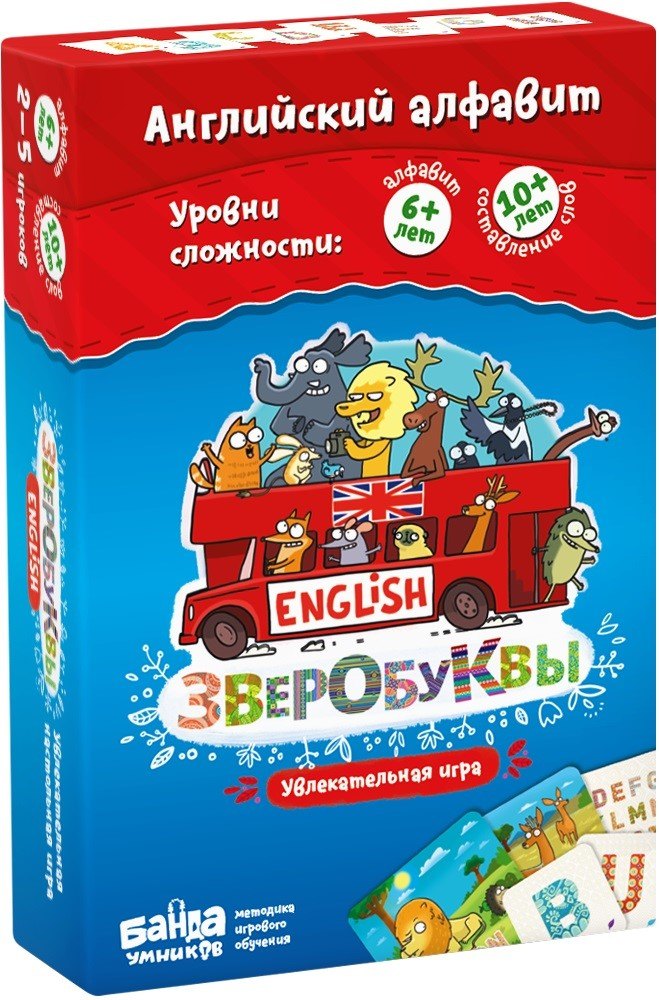 

Настольная игра Банда умников "Зверобуквы. English"