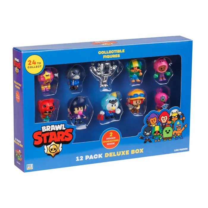 

Набор коллекционных фигурок Brawl Stars, 12 шт., 3 редких героя: Леон Кроу и Сэнди, (5см), (BRW2080B)