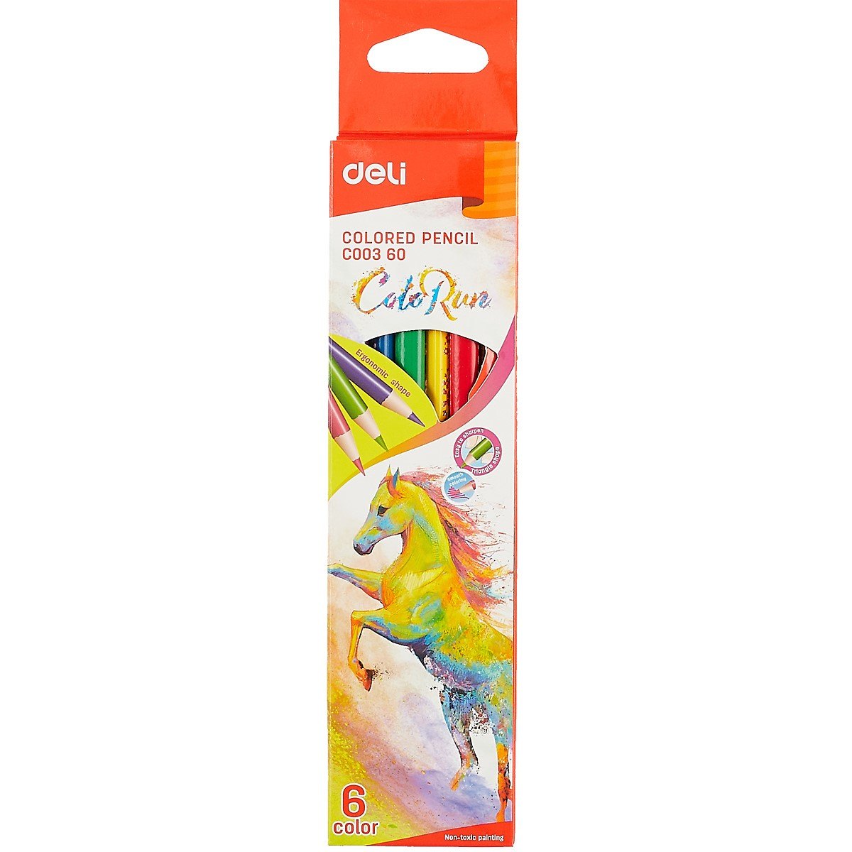 

Карандаши цветные Deli, Color Run, 6 цветов