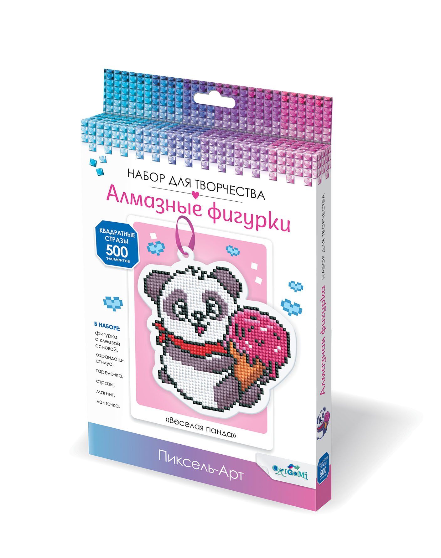 

Набор алмазных фигурок с магнитом и ленточкой "Веселая панда"