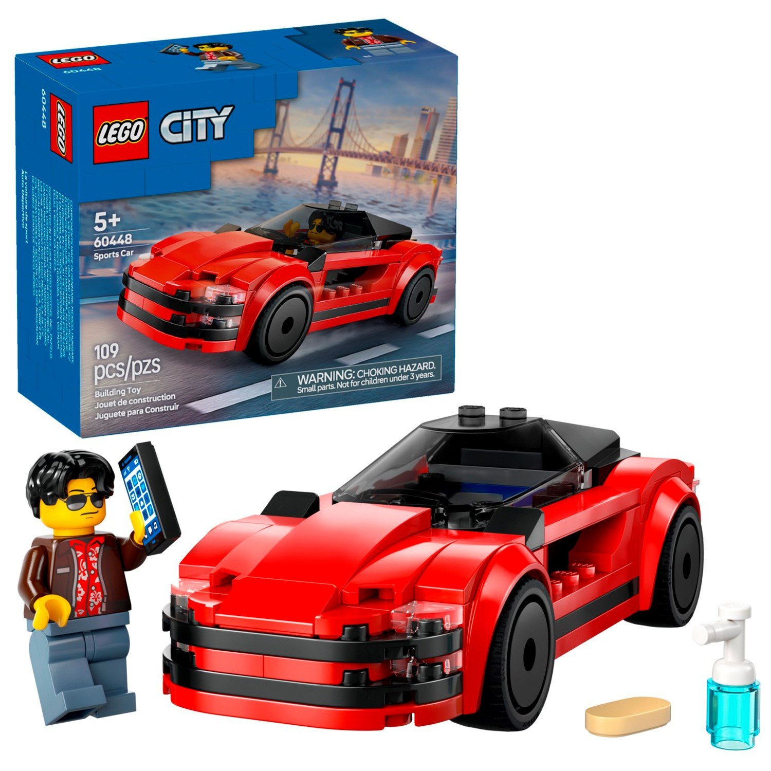 60448 Конструктор детский LEGO City Красная спортивная машина 109 деталей возраст 5 1490₽