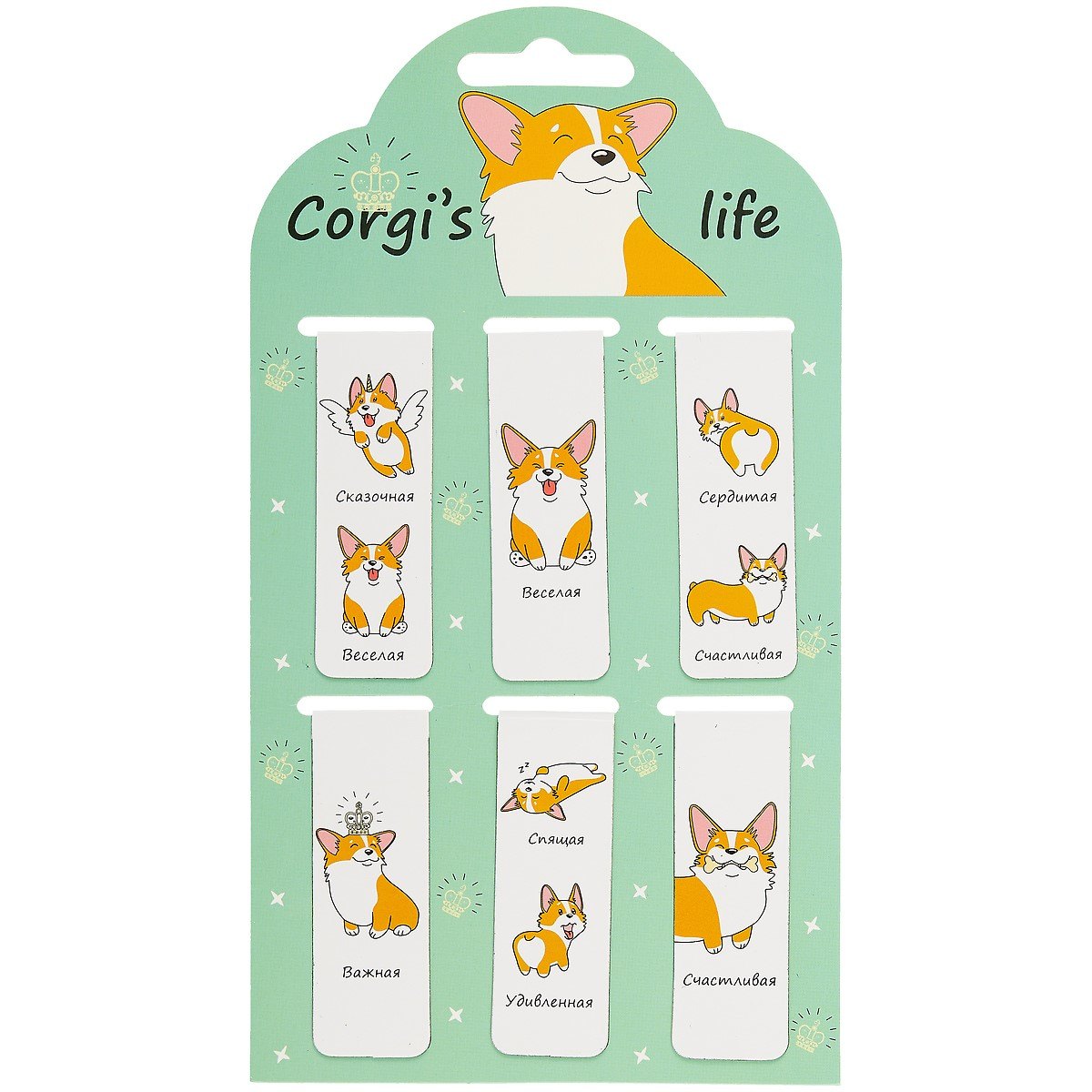 

Магнитные закладки «Corgis Life», 6 штук