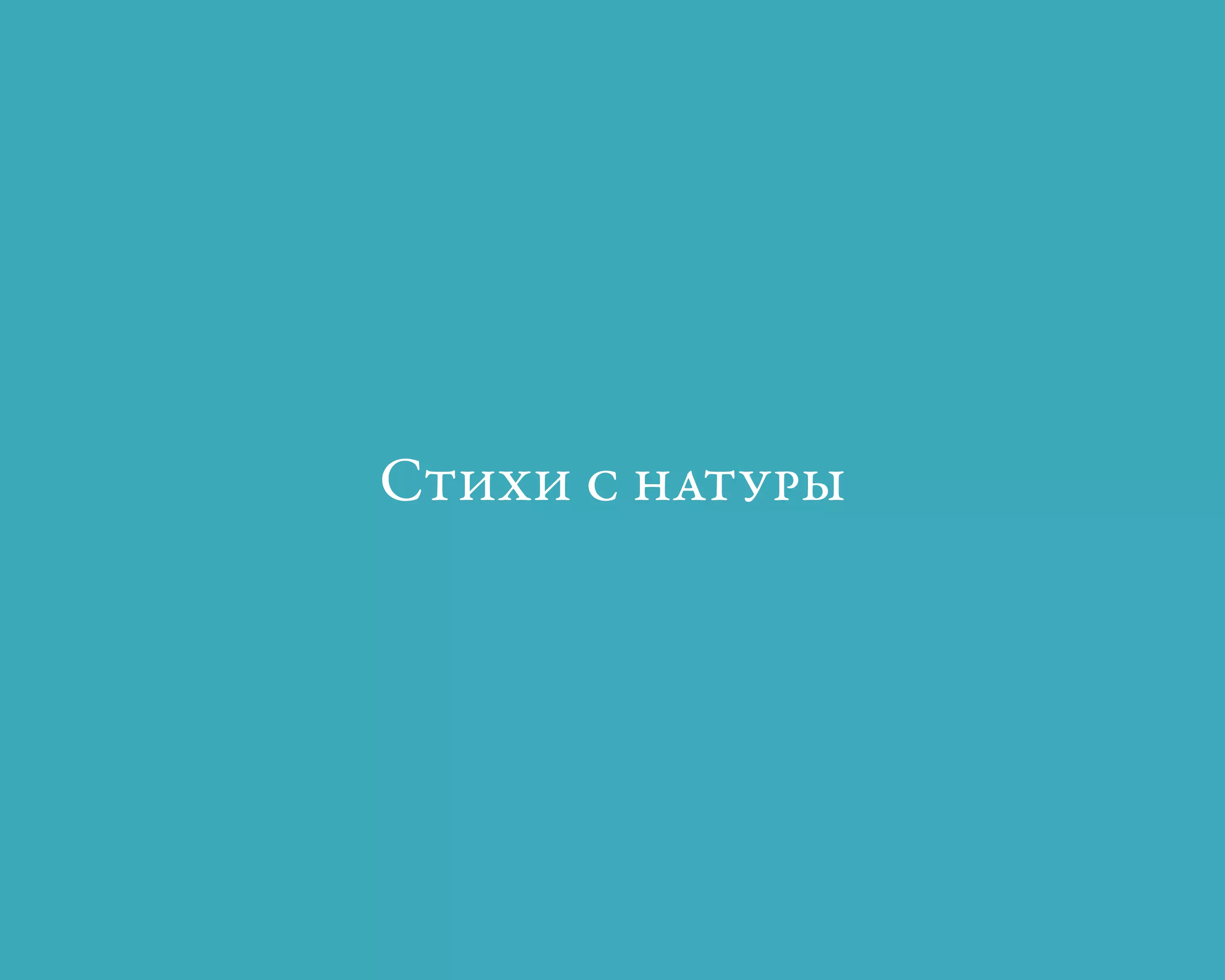 Стихи с натуры