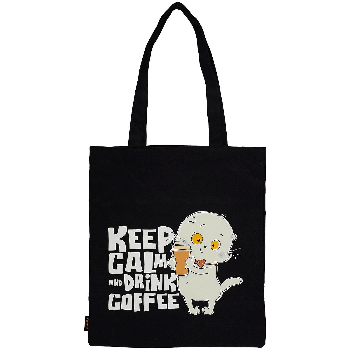 

Сумка-шоппер Басик Keep calm and drink coffee черная, текстиль 40см.*32см.