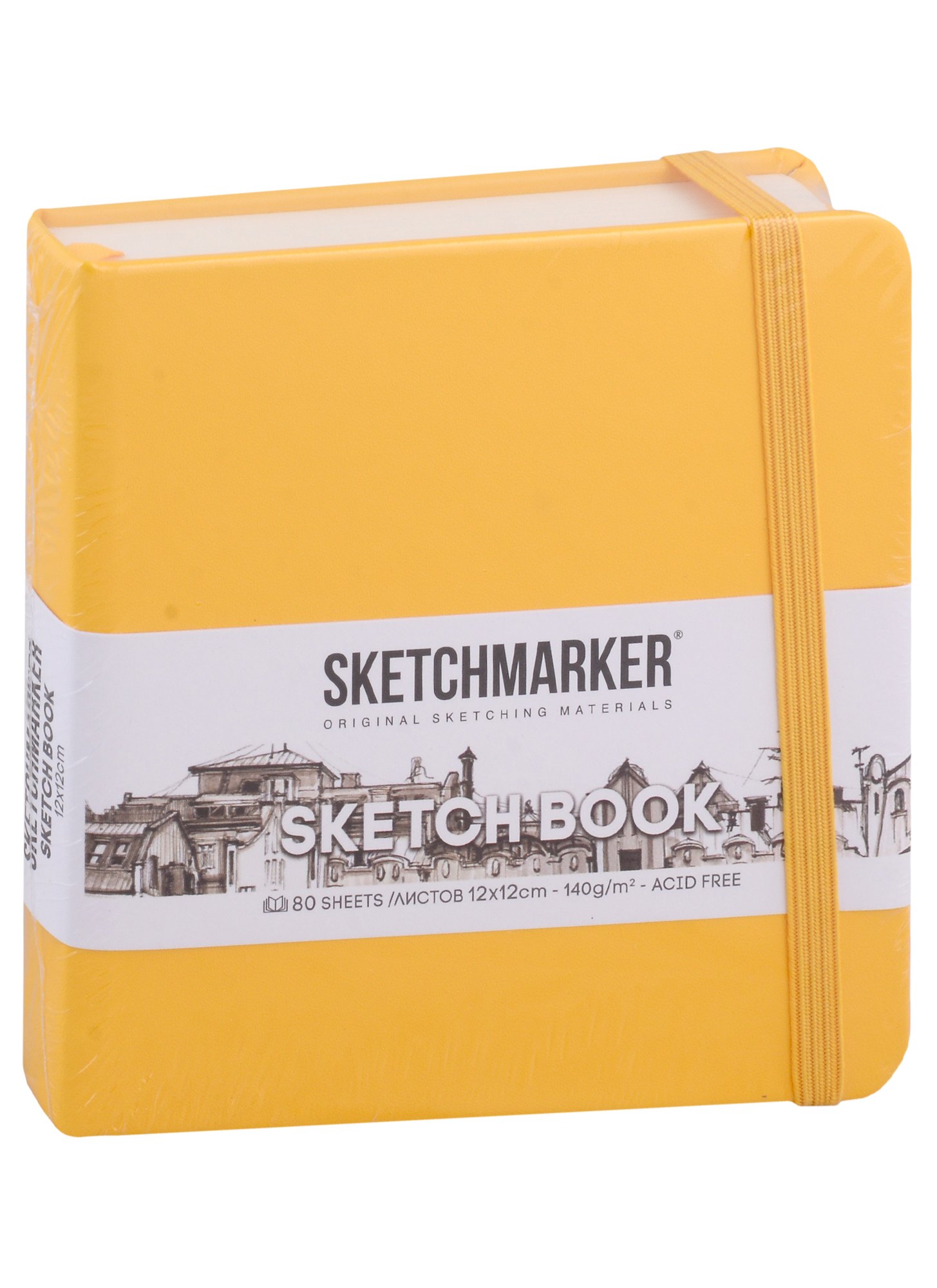 

Скетчбук 12*12 80л "Sketchmarker" оранжевый, нелинованн. 140г/м2, слоновая кость, тв.обл.