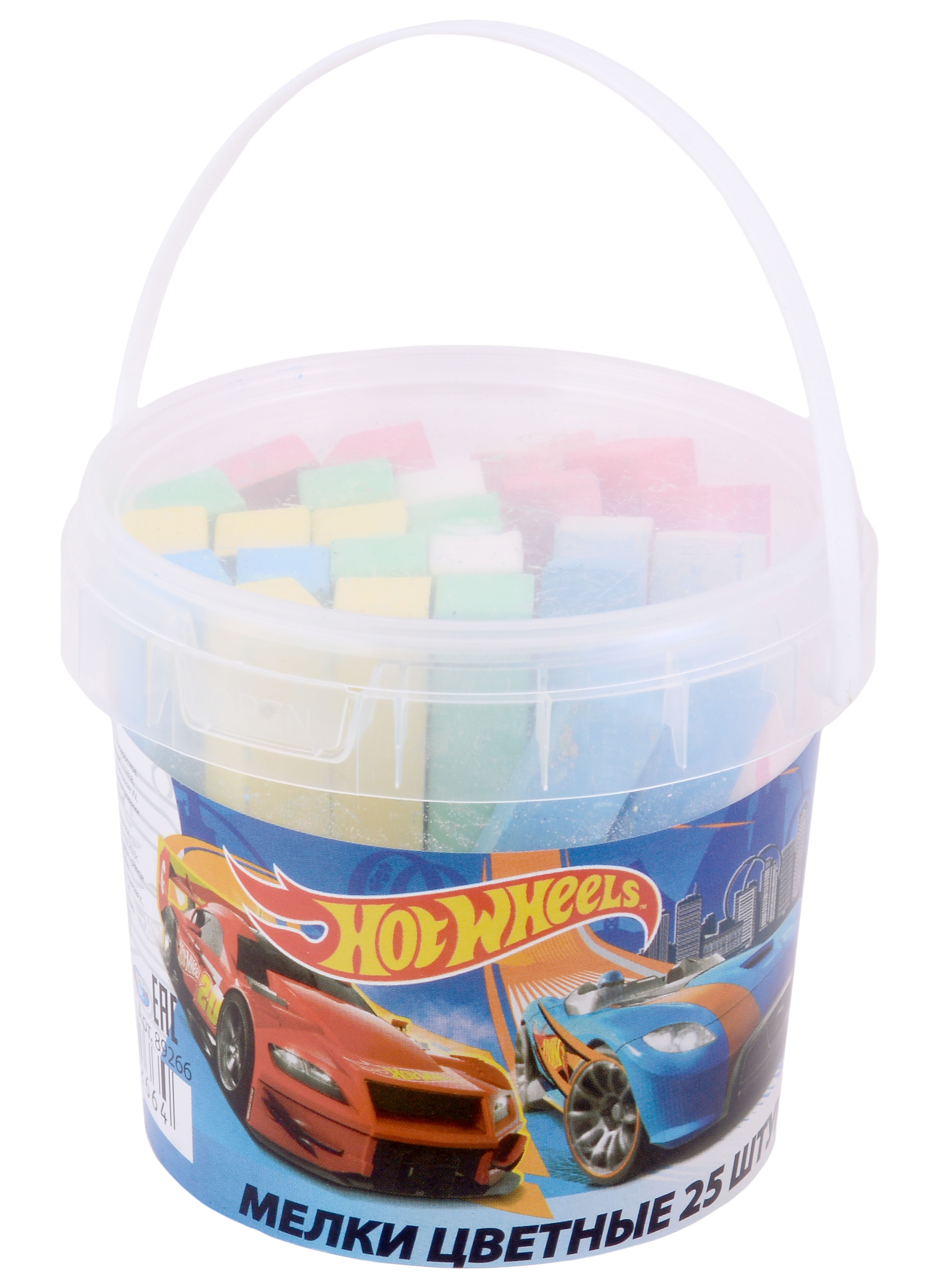 

Мелки цветные 05цв 25шт "Hot Wheels" пласт.ведерко, CENTRUM