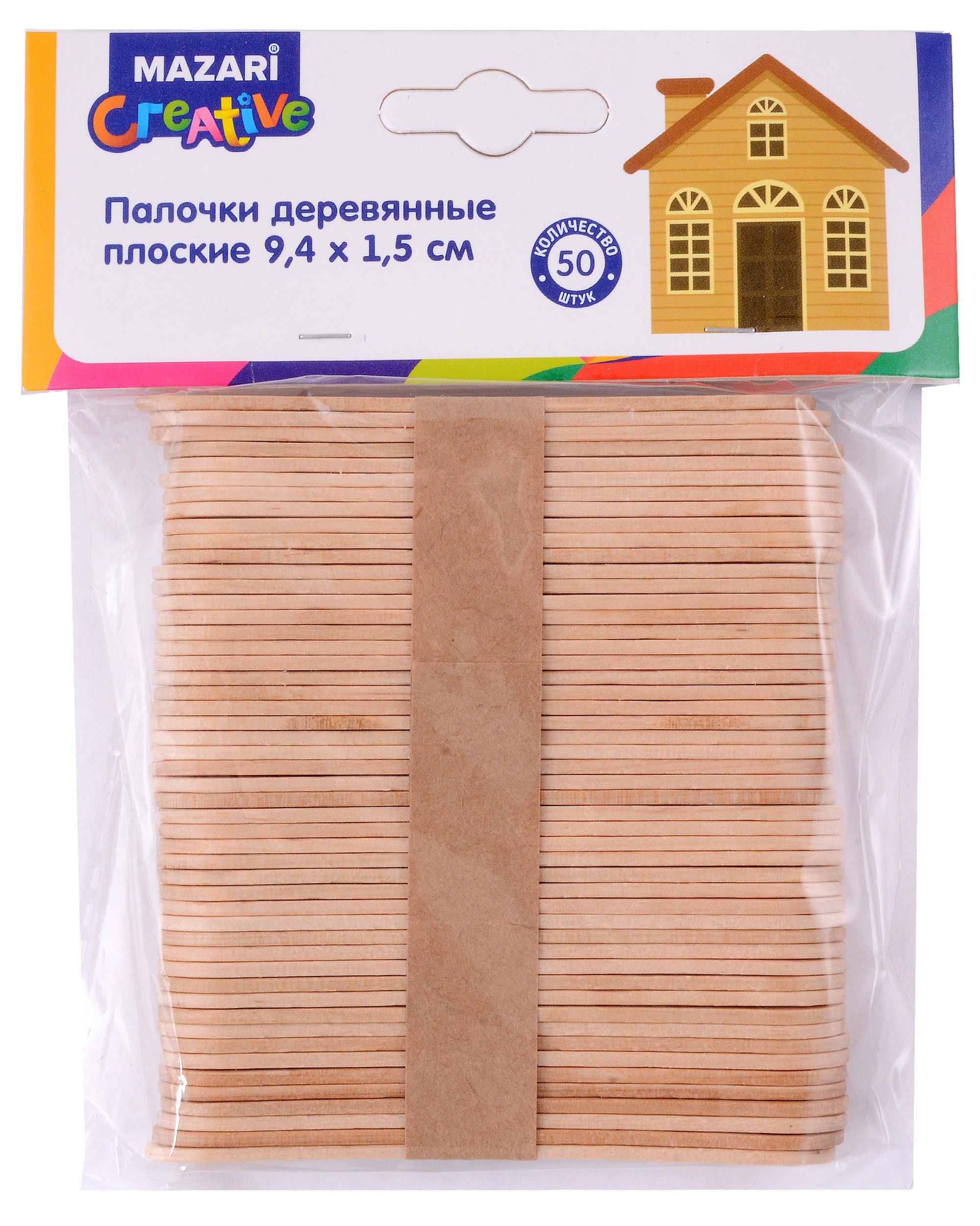 

Палочки деревянные плоские 9,4х1,5см, 50 шт.