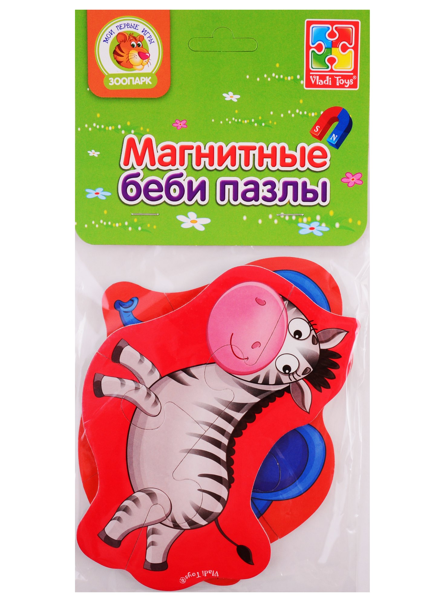 

Мягкие магнитные Baby puzzle Vladi Toys Слоник и зебрик