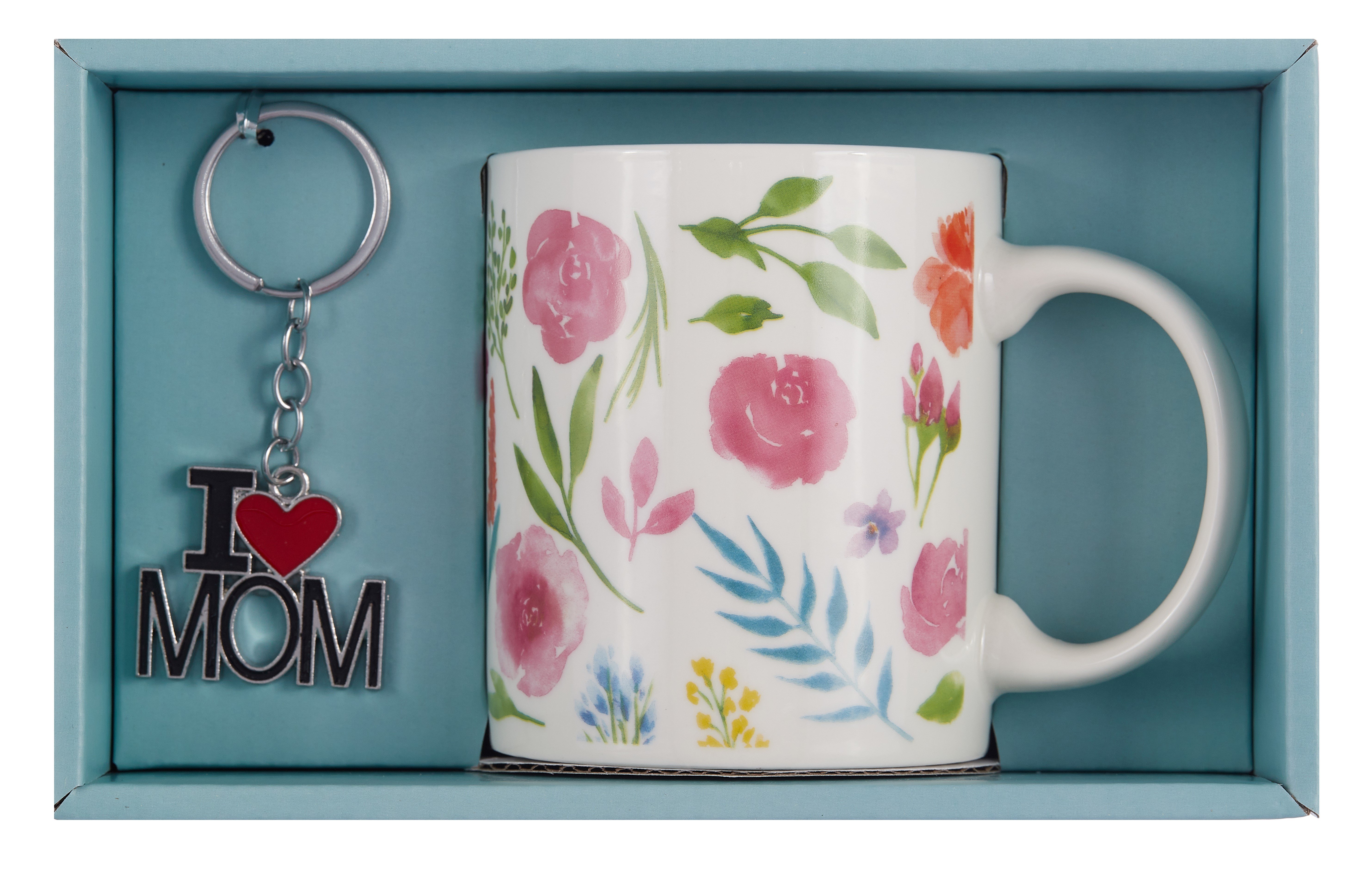 

Подарочный набор Кружка и брелок-I love Mom Цветы и листья (коробка) (керамика) (12-topsun-202409-05)