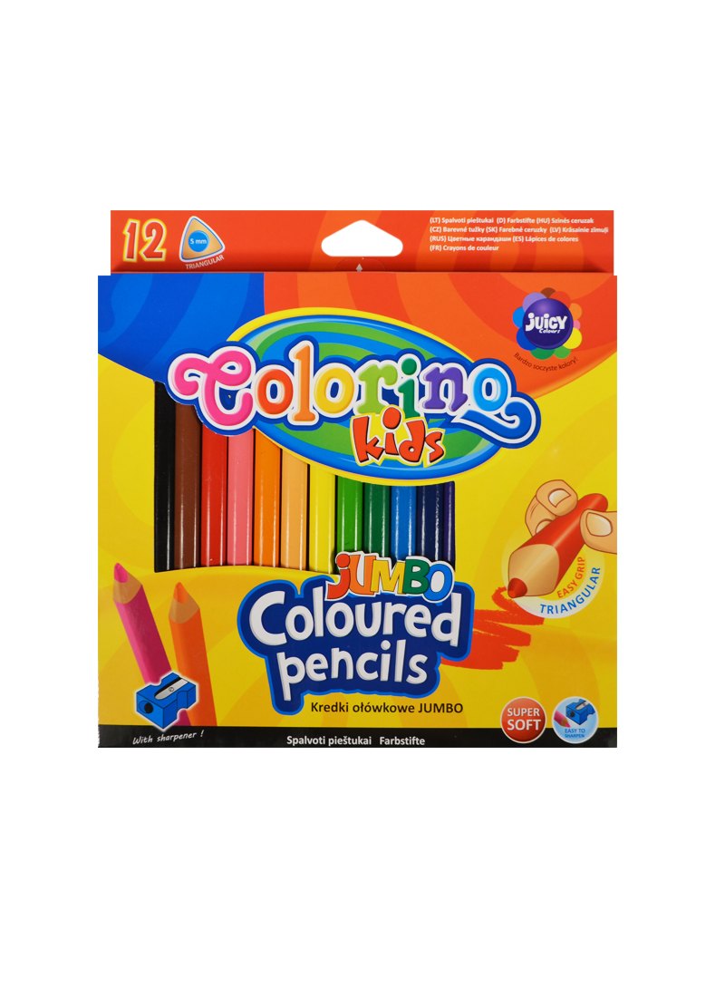 

Карандаши цветные Colorino, Kids Jumbo, 12 цветов