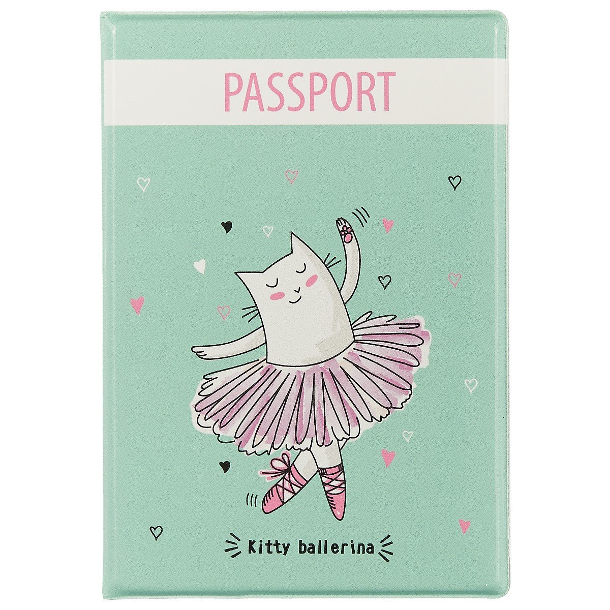 

Обложка для паспорта Kitty ballerina зеленый (ПВХ бокс) (ОП2018-179)