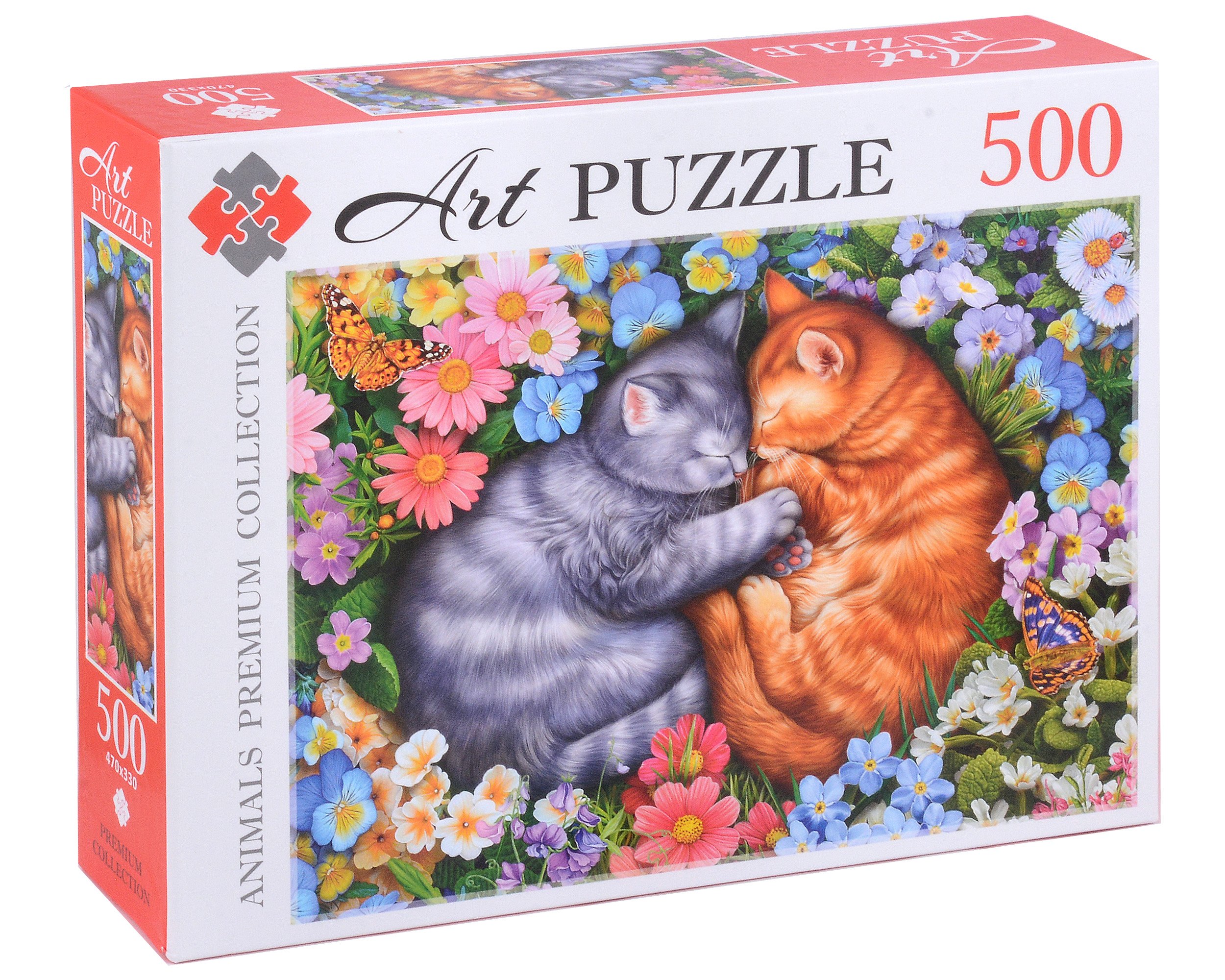 

Artpuzzle. Пазл. 500 элементов "Спящие котята в цветах"