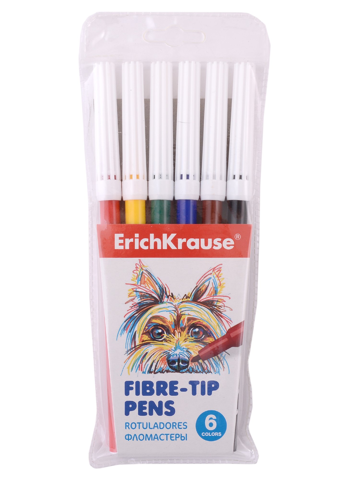 

Фломастеры Erich Krause, Easy Washable, 6 цветов