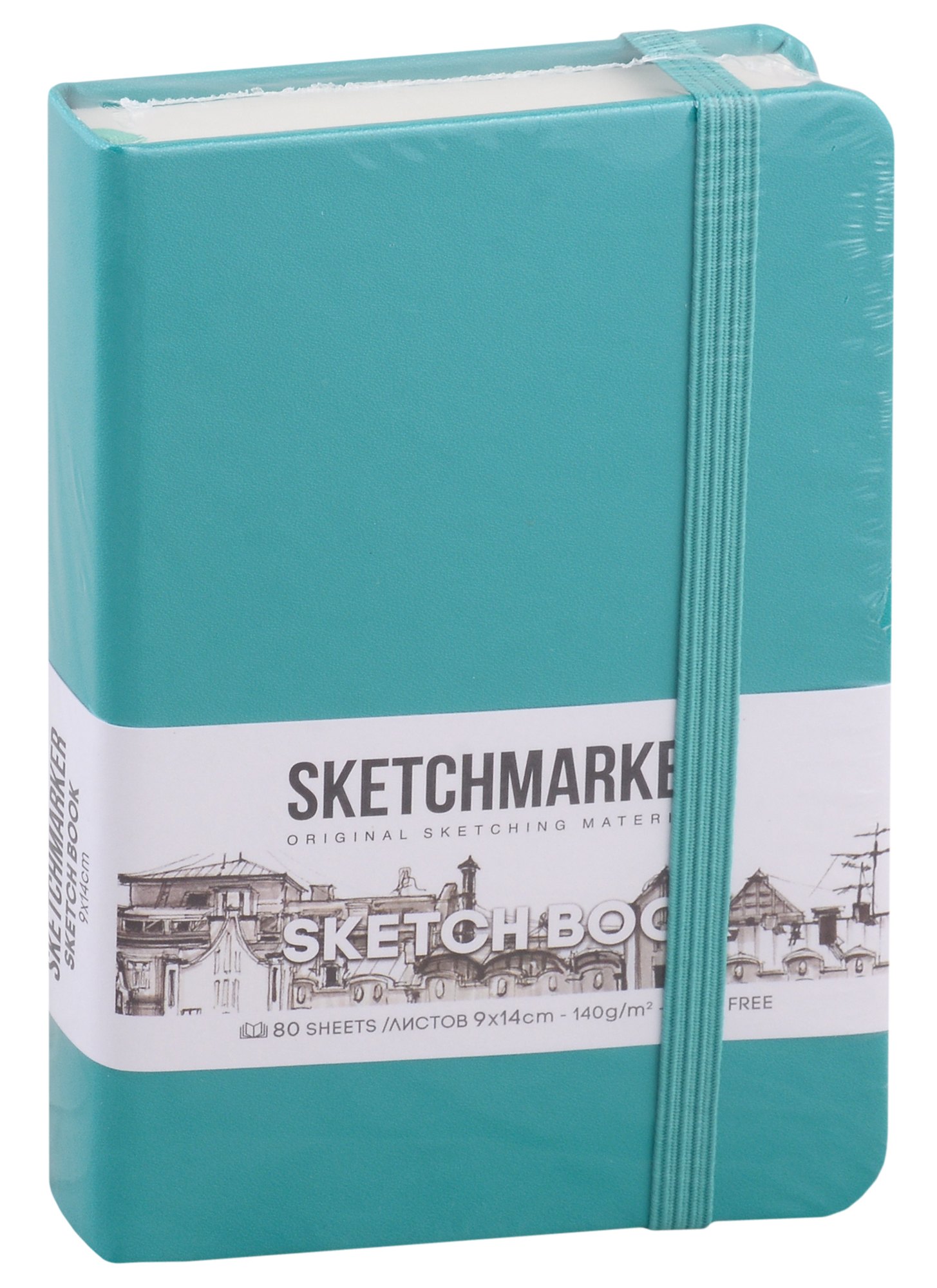 

Скетчбук 9*14 80л "Sketchmarker" изумрудный, нелинованн. 140г/м2, слоновая кость, тв.обл.