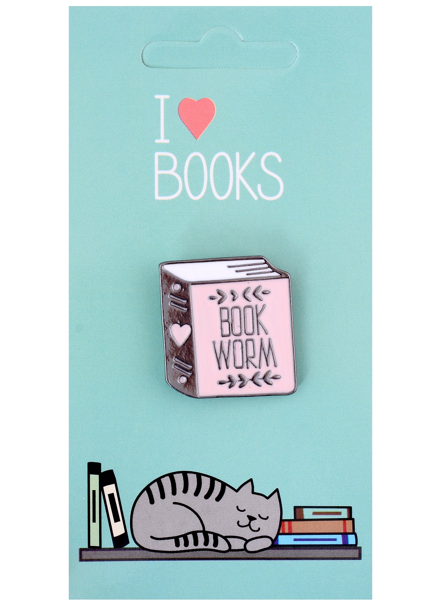 

Значок I love books Книга Book Worm (металл)