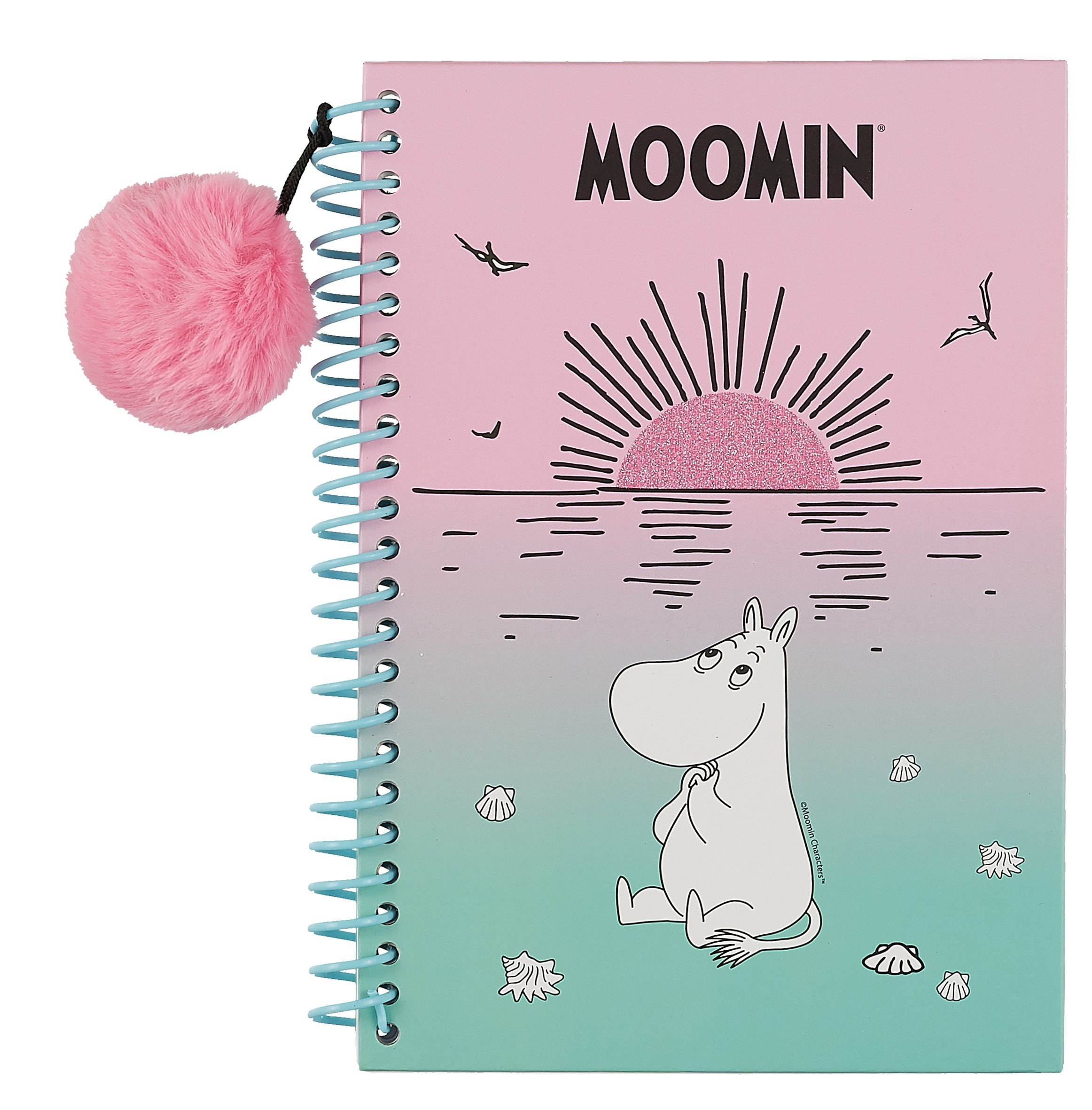

Книга для записей А5 48л "Moomin" евроспираль, с подвеской - помпоном, с наклейками