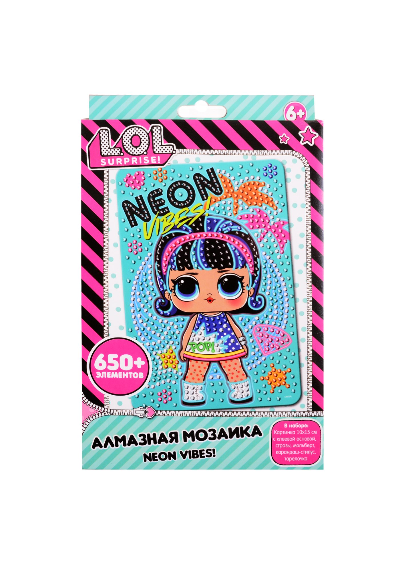 

Алмазная мозаика LOL Neon Vibes (10х15) (стилус, тарелочка, мольберт) (LA0010)