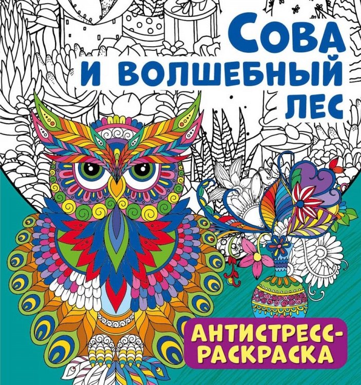 

Антистресс-раскраска. Сова и волшебный лес