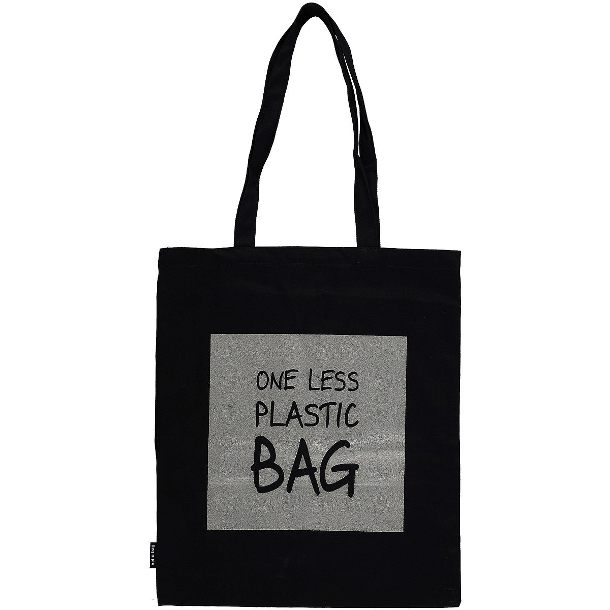 

Сумка-шоппер One less plastic bag (светоотражающая) черная, текстиль 40см.*35см.