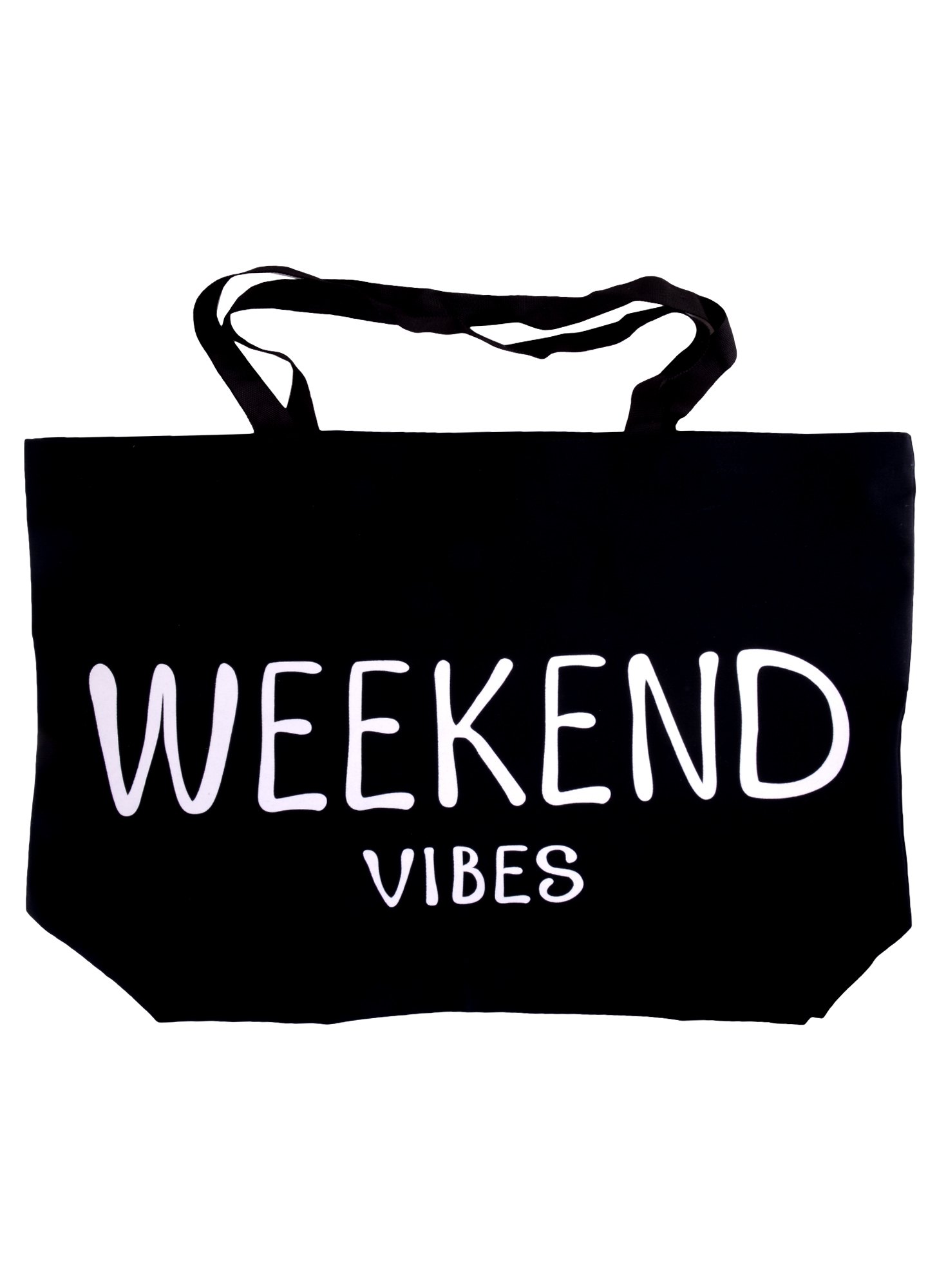 

Сумка-шоппер большая Weekend vibes черная, текстиль 70см.*45см.*17см.