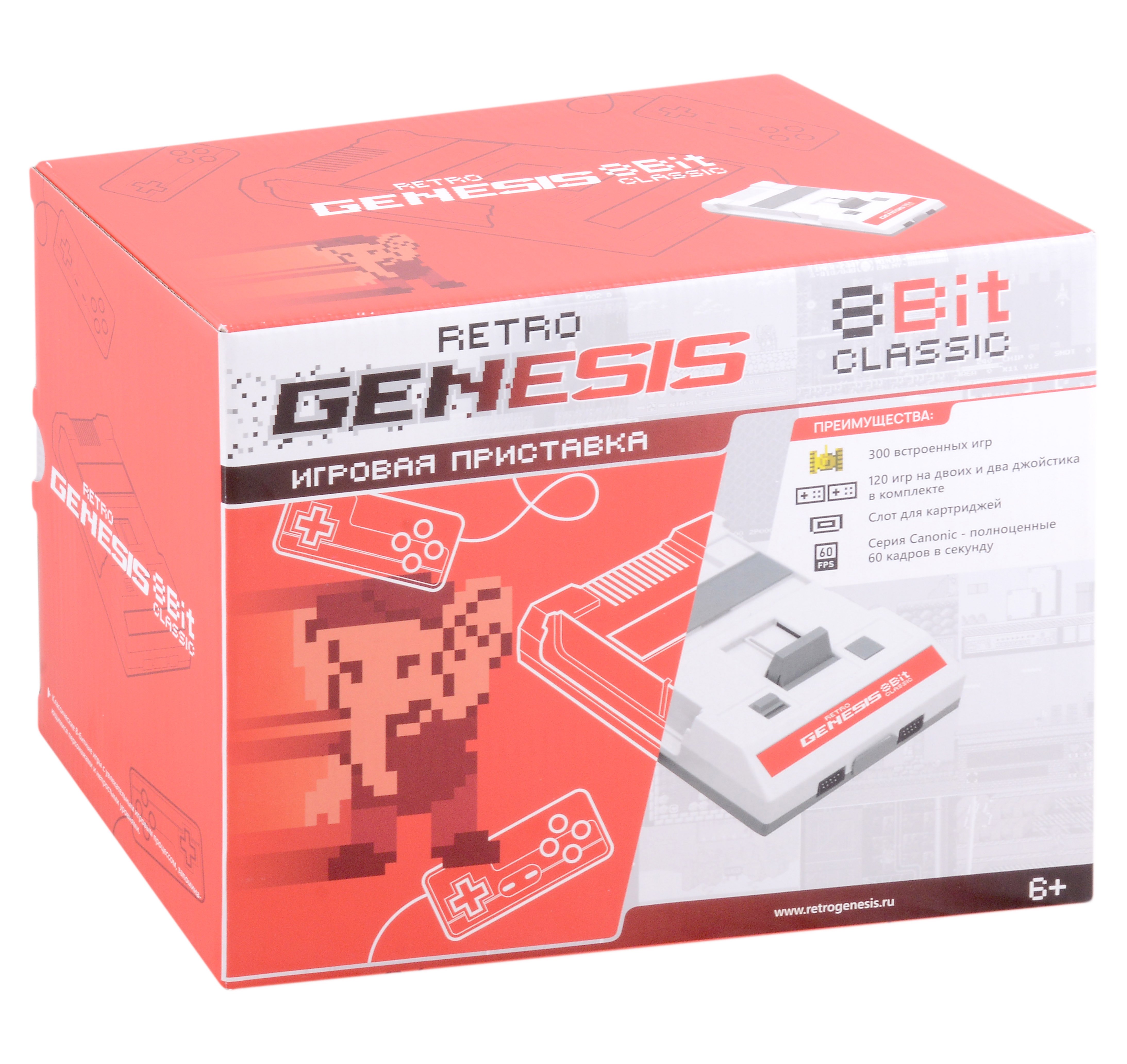 

Retro Genesis 8 Bit Classic+300 игр (AV кабель, 2 проводных джойстика)