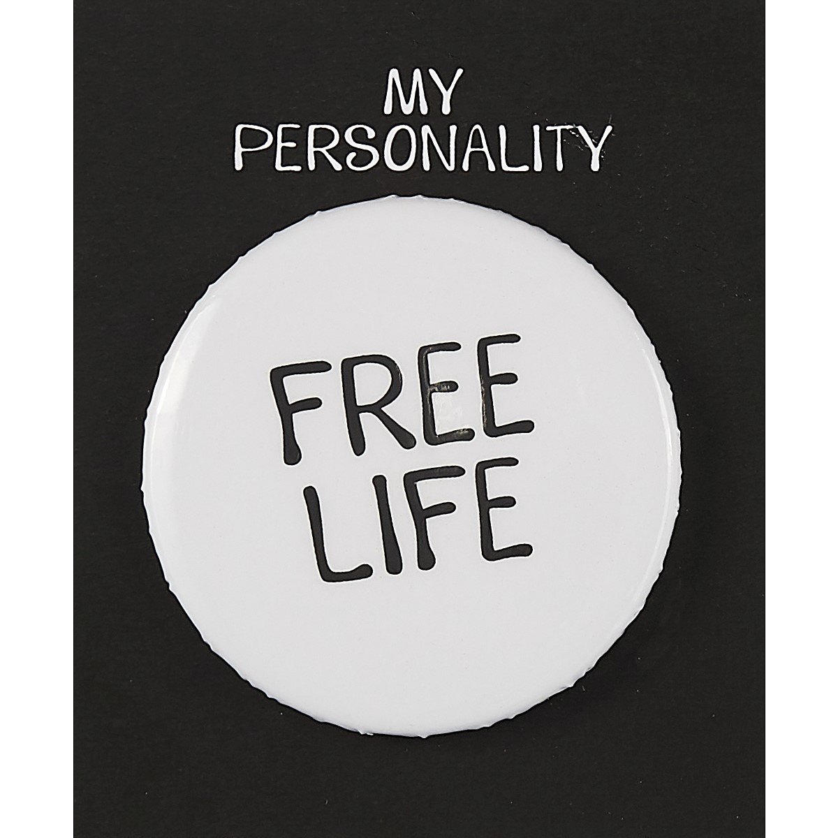 

Значок круглый Free Life (белый) (металл) (38мм)