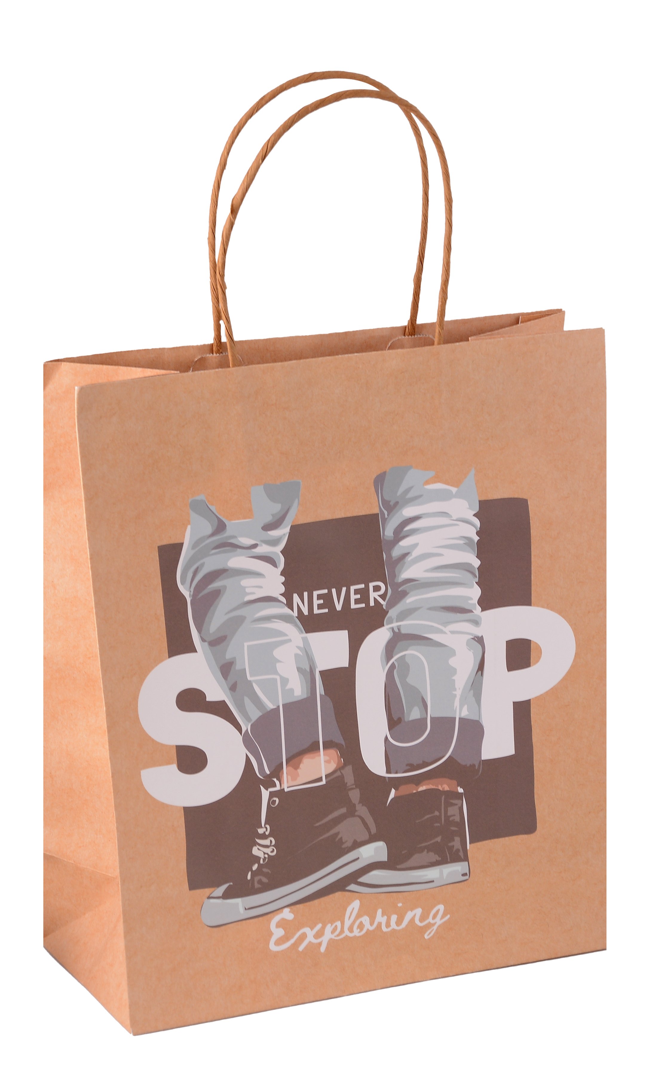 

Пакет А4 26*32*12.5 "Never stop" нейтр., бум.мат.