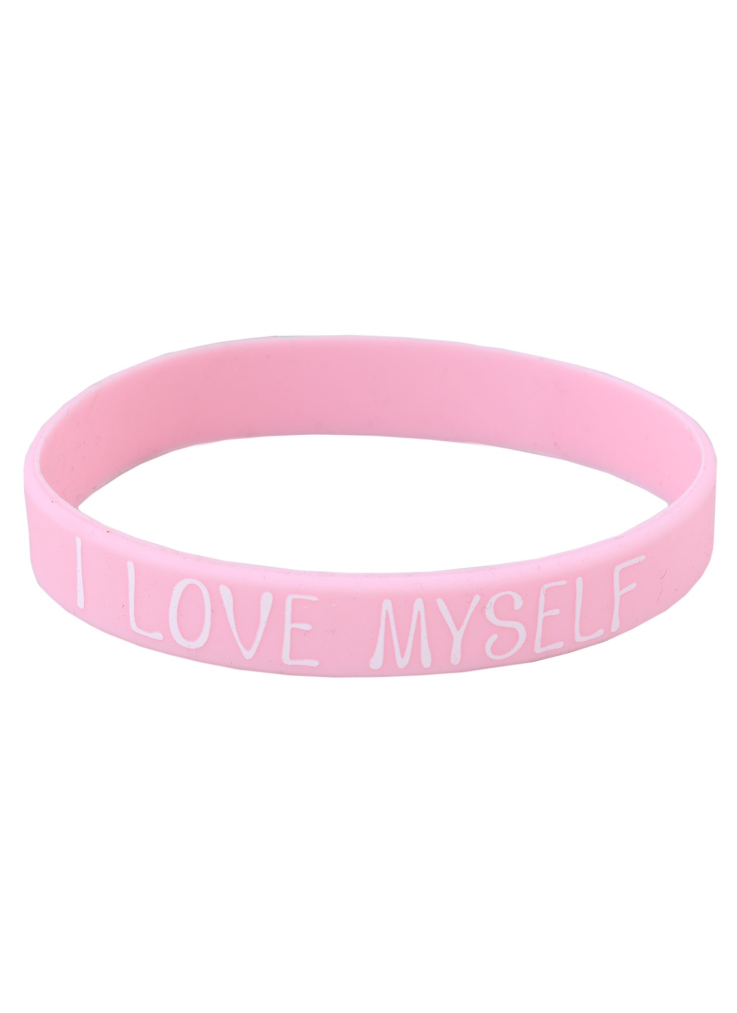 

Браслет I love myself (розовый) (силикон) (20,2 см)