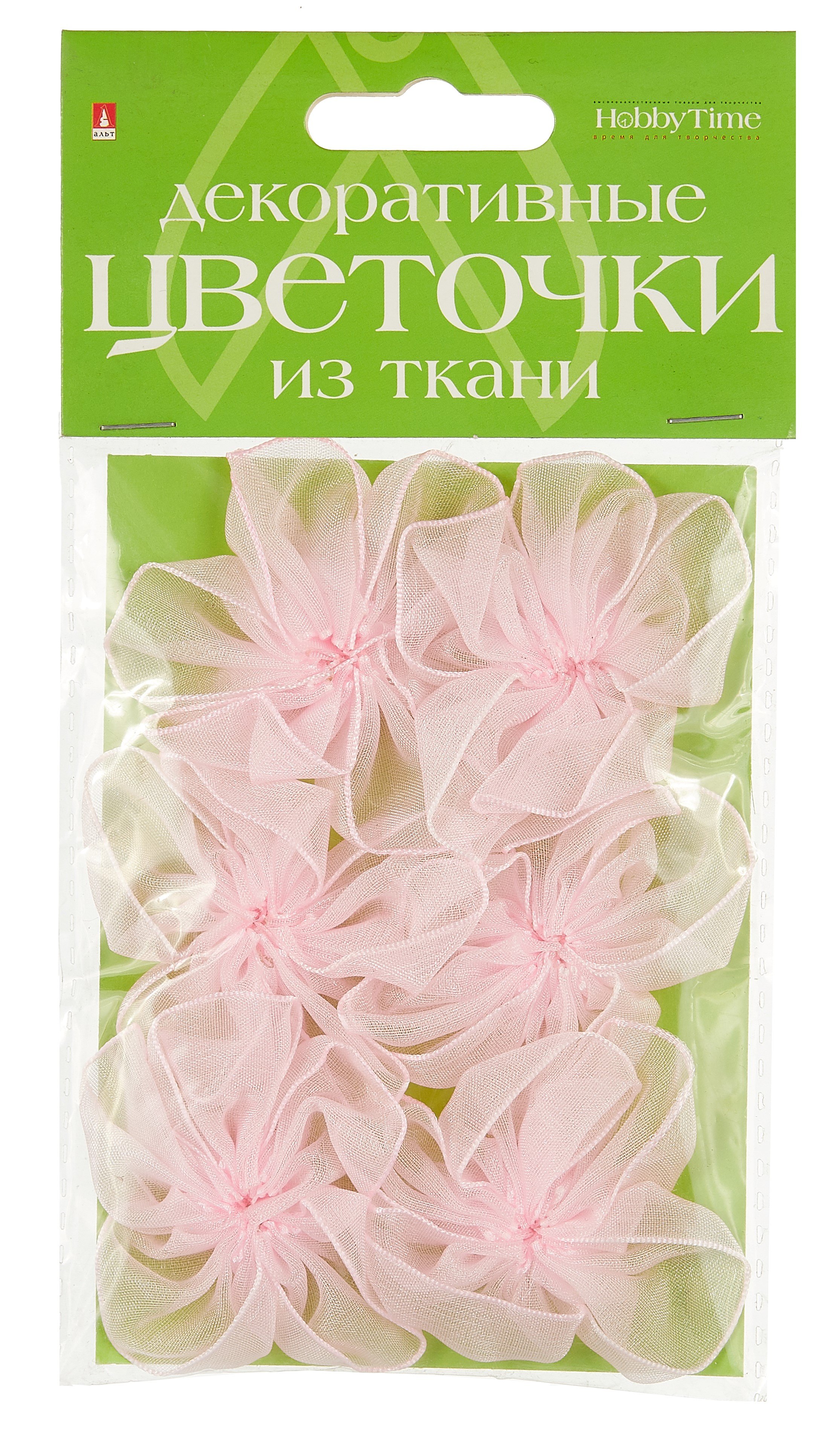 

Цветочки декоративные. № 9. 6 штук. из ткани . -Китай: Альт, (Hobby Time ). 2-399/09 453541