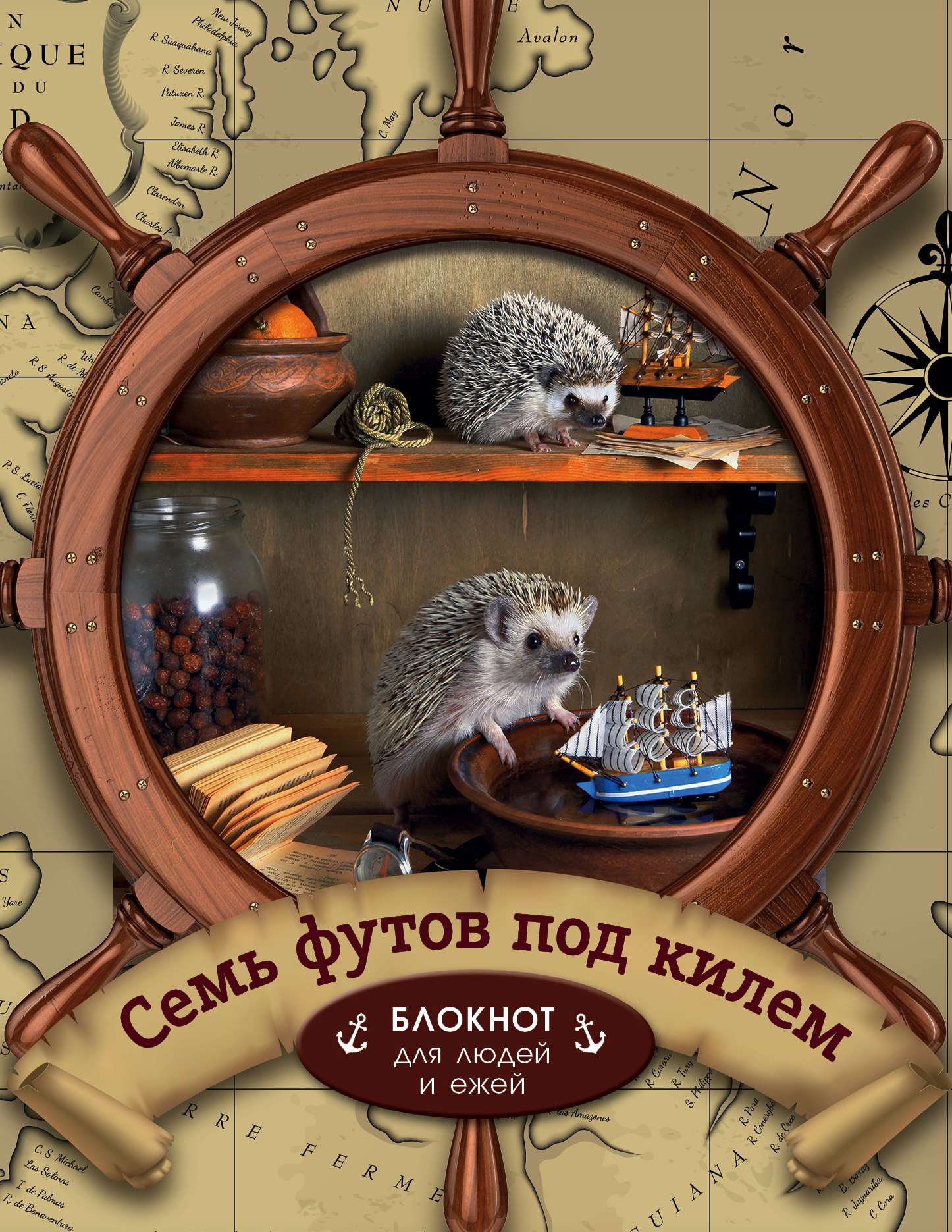 

Ёжедневник "Семь футов под килем" Блокнот для деловых людей и ежей (162х210мм, твердая обложка, 208 стр., выб.лак)